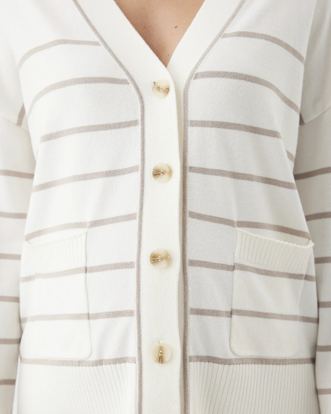 Ellis Knit Cardigan Off White / Stone
