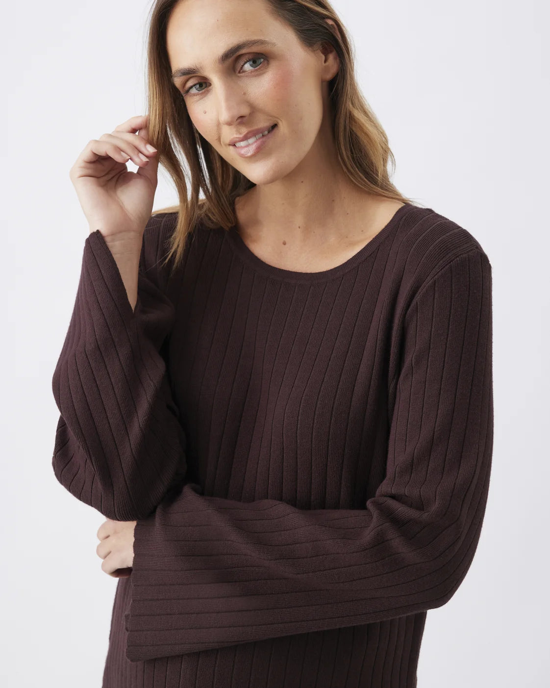 Dallas Rib Knit Nursing Top Cocoa