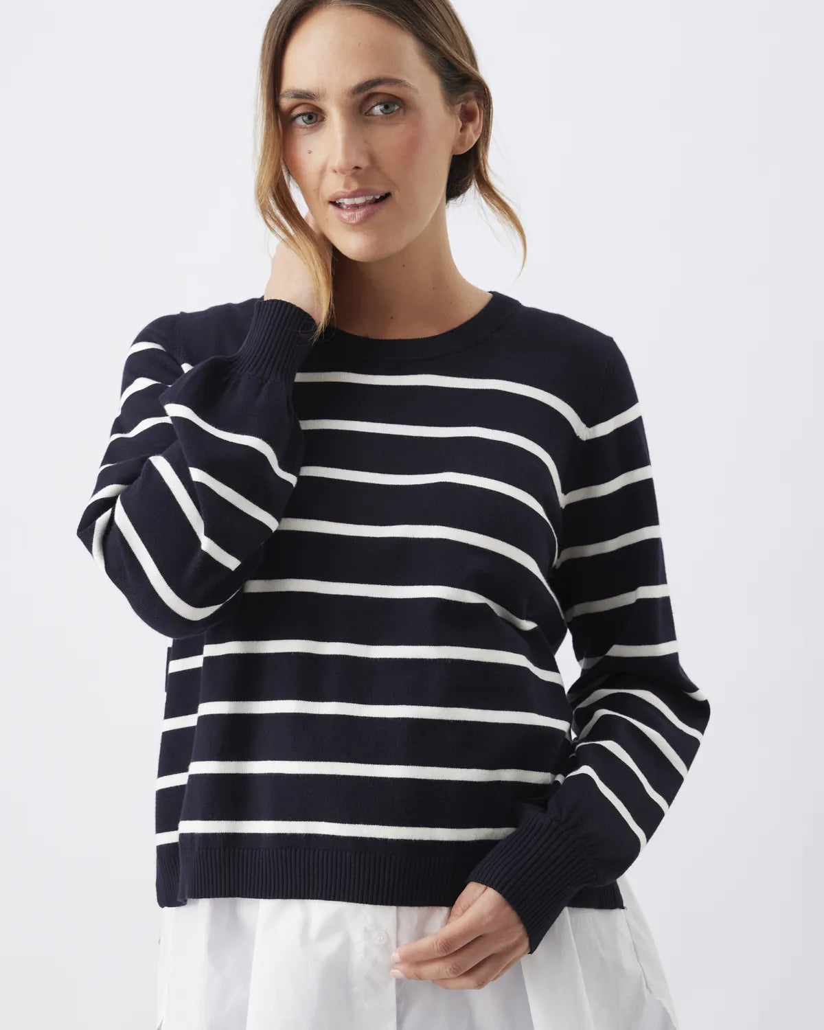 Anna Detachable Nursing Knit   Midnight / White