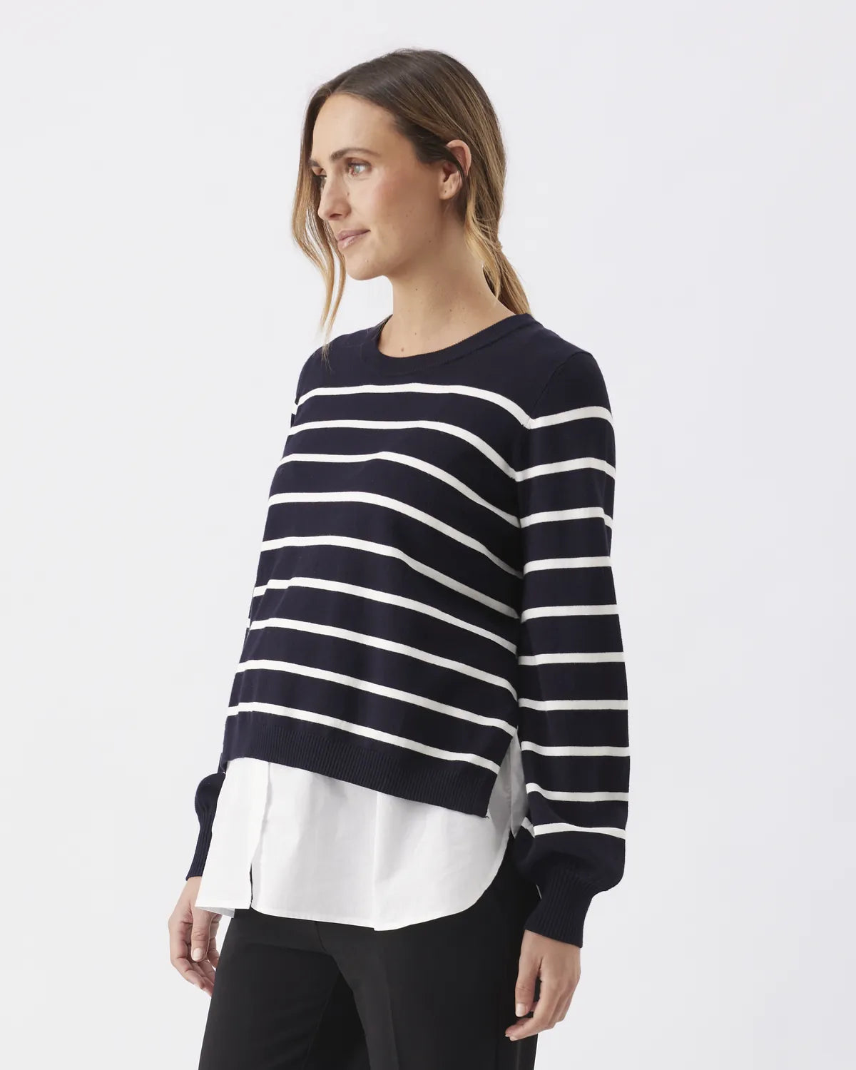 Anna Detachable Nursing Knit   Midnight / White