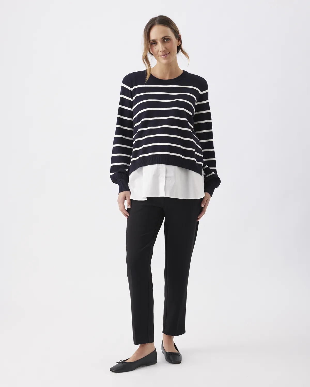 Anna Detachable Nursing Knit   Midnight / White