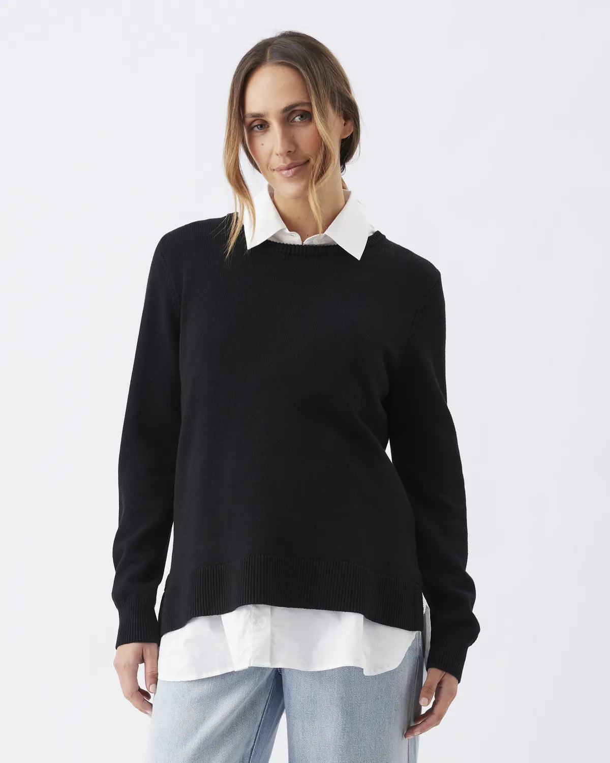 Tori Detachable Nursing Knit  Black / White