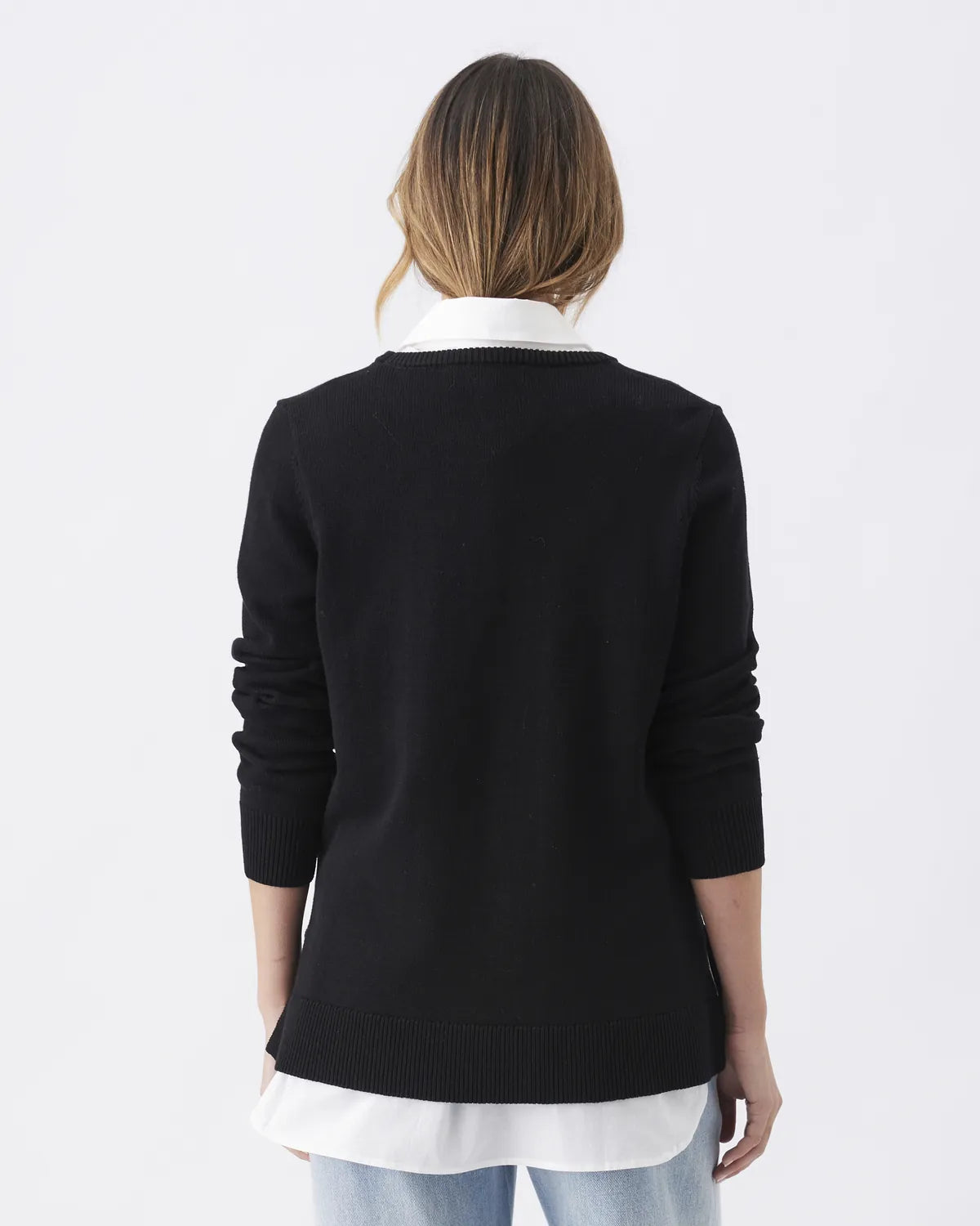Tori Detachable Nursing Knit  Black / White