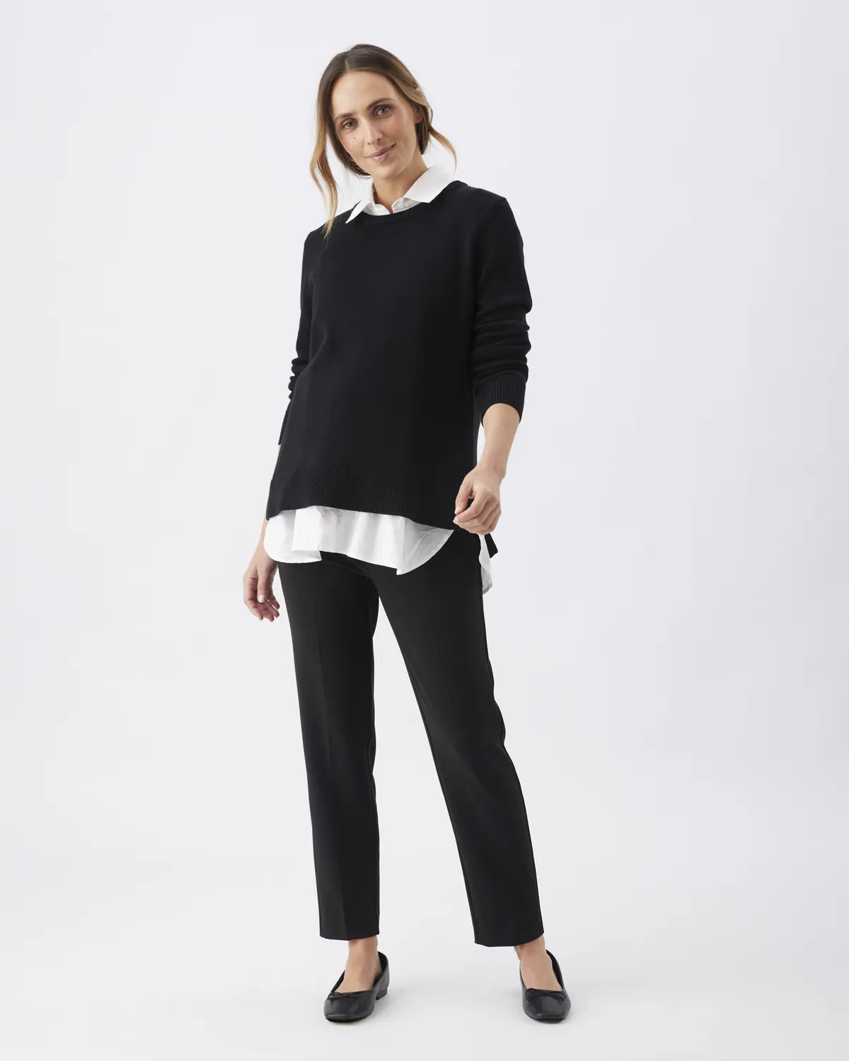 Tori Detachable Nursing Knit  Black / White