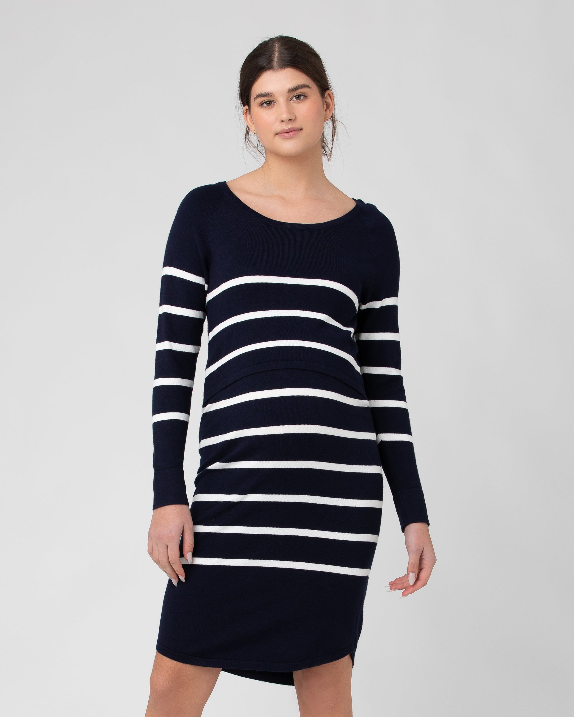 Valerie Up/Down Nursing Tunic Navy / White