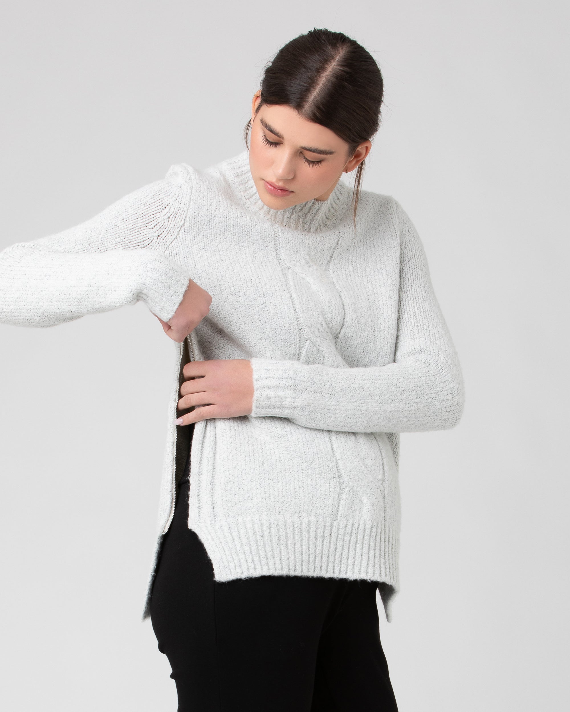 Cable Nursing Knit Snow