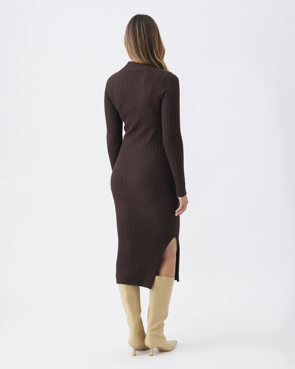 Nella Rib Nursing Knit Dress  Cocoa