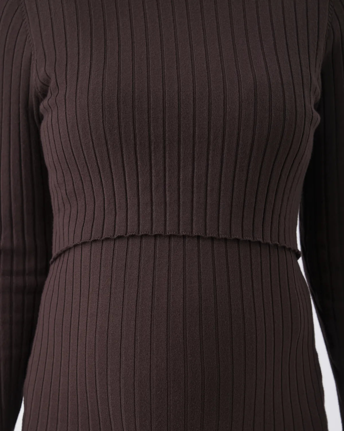 Nella Rib Nursing Knit Dress  Cocoa