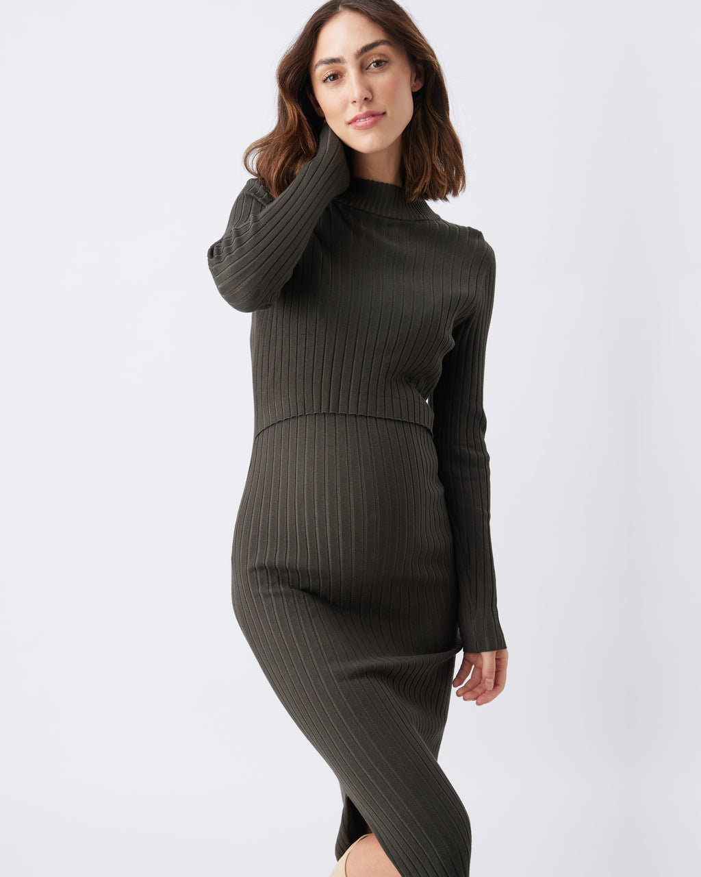 Ripe Maternity Nella Rib Nursing Knit Dress