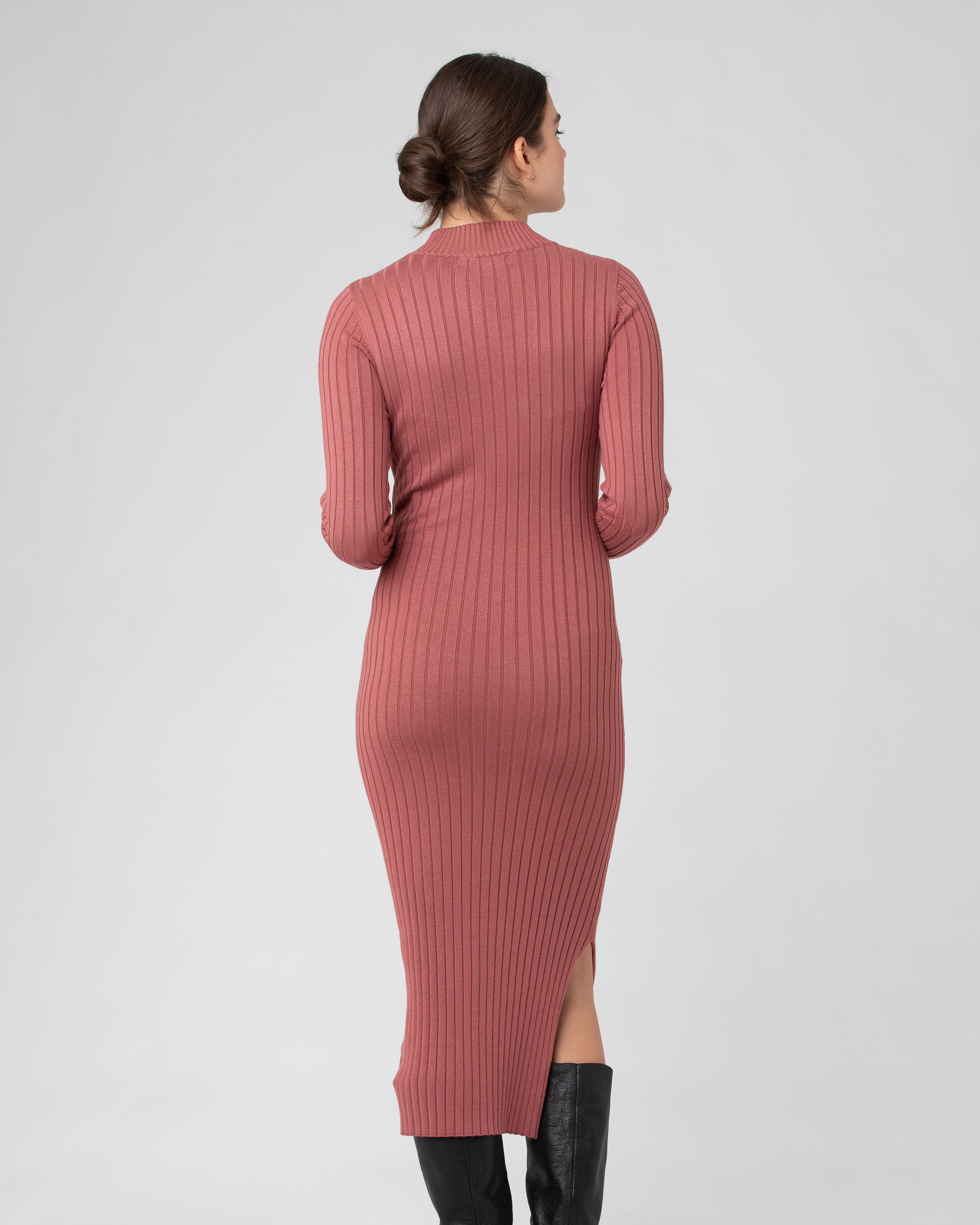 Nella Rib Nursing Knit Dress  Rouge