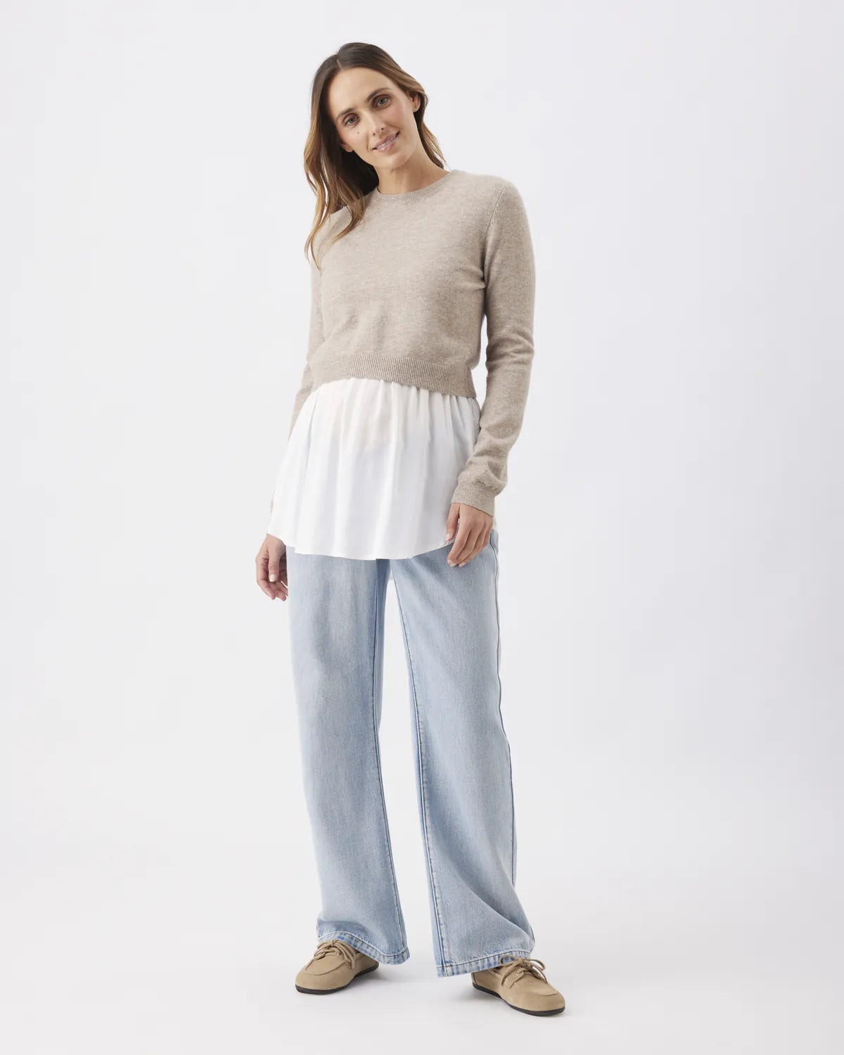 Sandy Detachable Nursing Knit  Latte