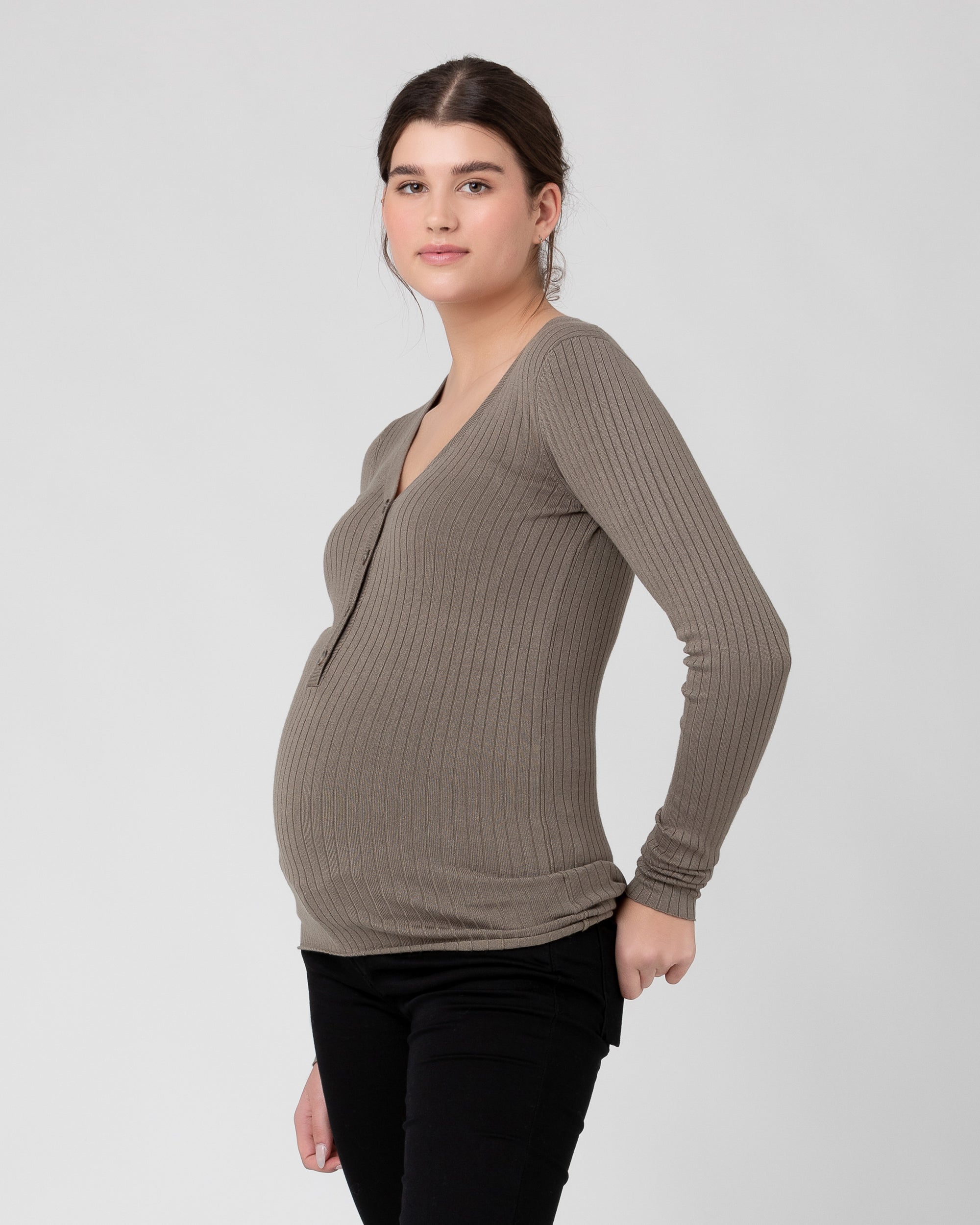 Oversized wool sweater with nursing access, Maternity top / Nursing top
