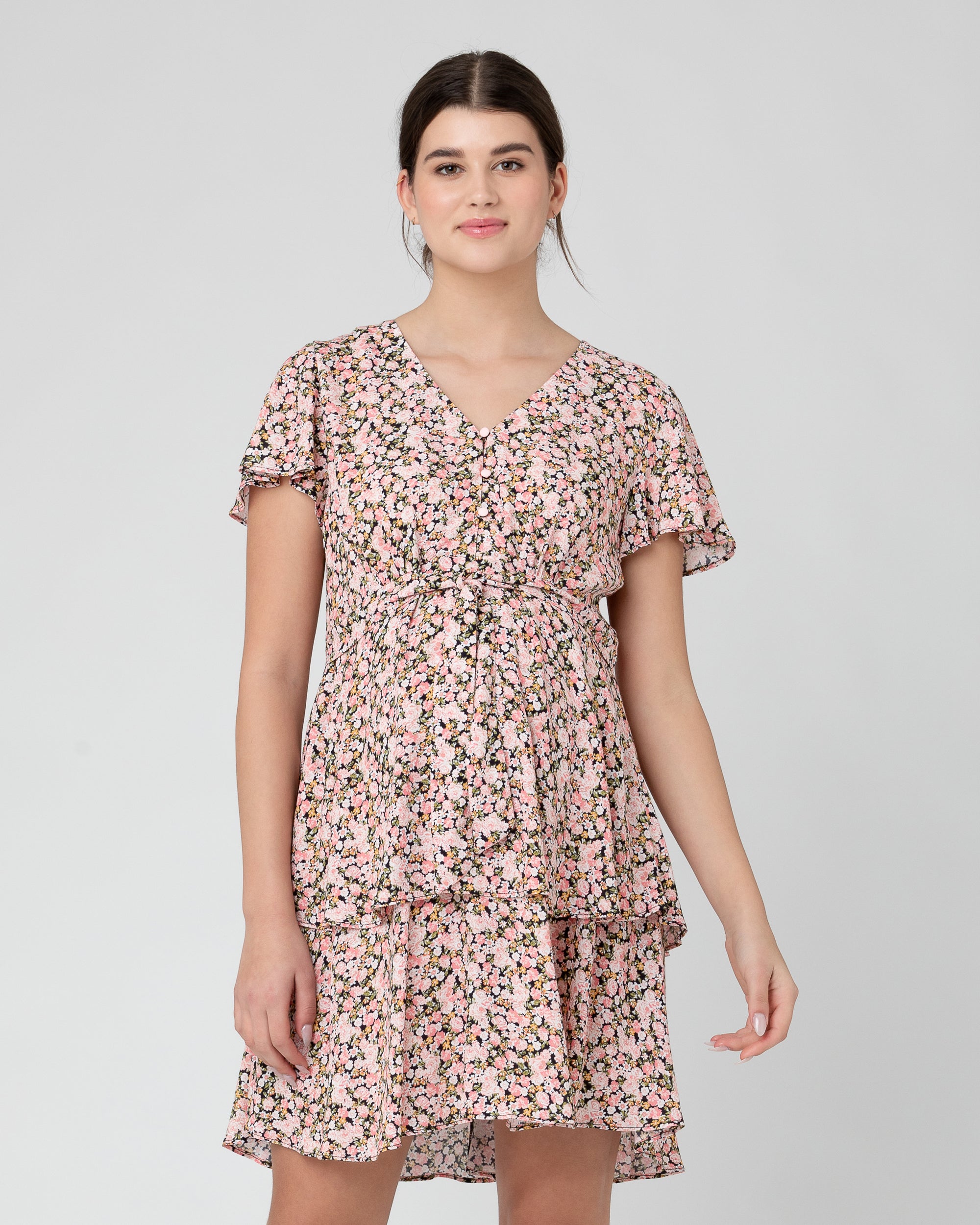 Ripe Maternity Maternity Sophia Floral Layered Mini Dress - Macy's