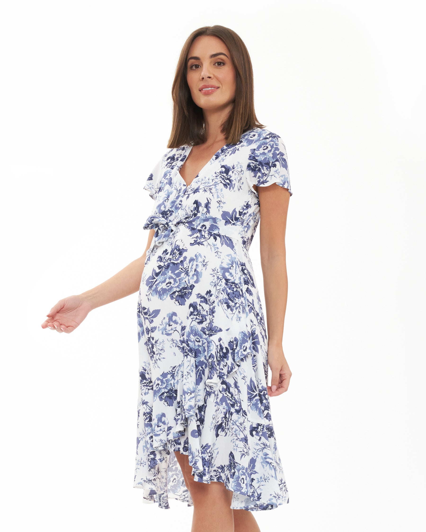Georgia Tie Front Dress  White
