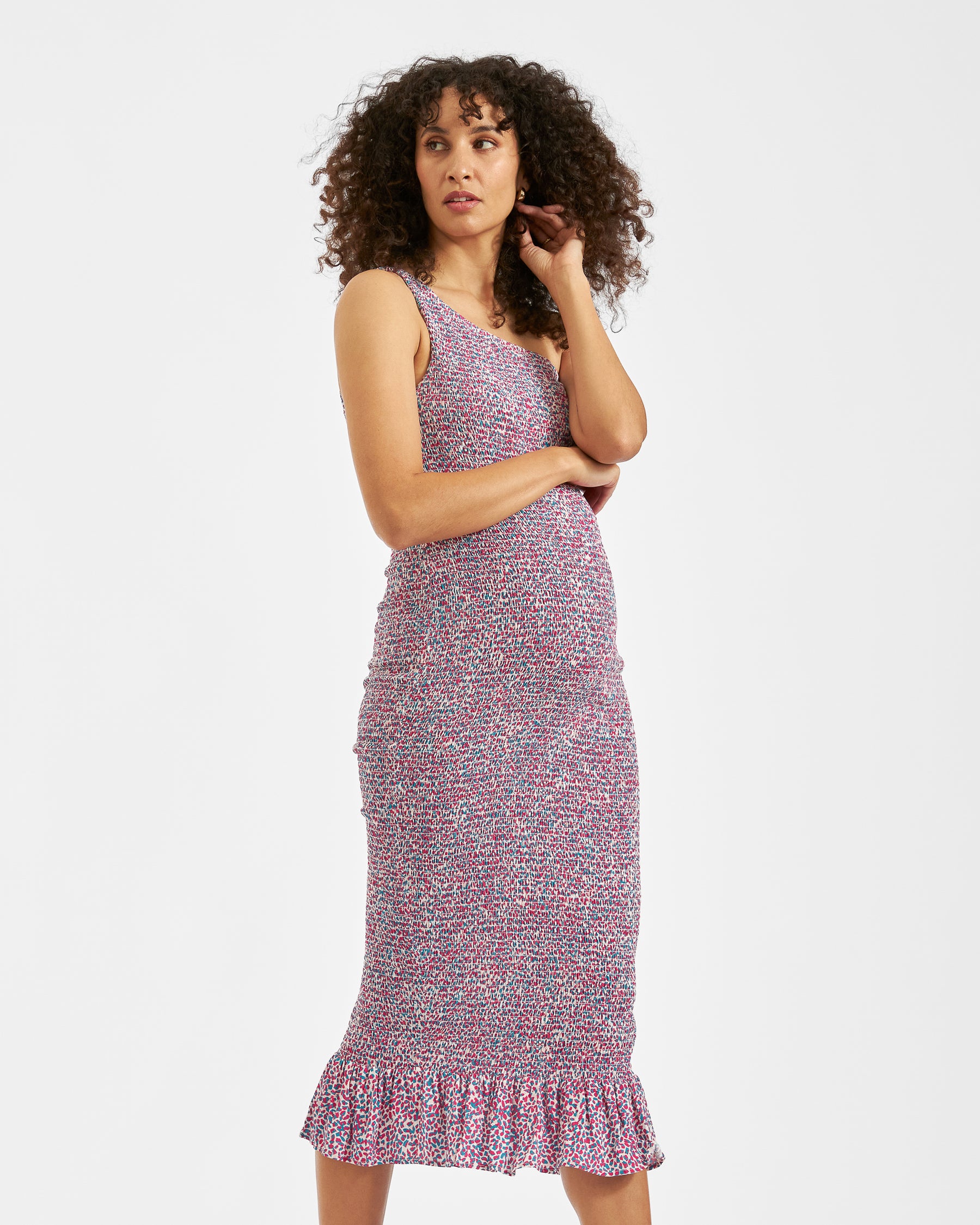 Skipper One Shoulder Dress Pink / Blue
