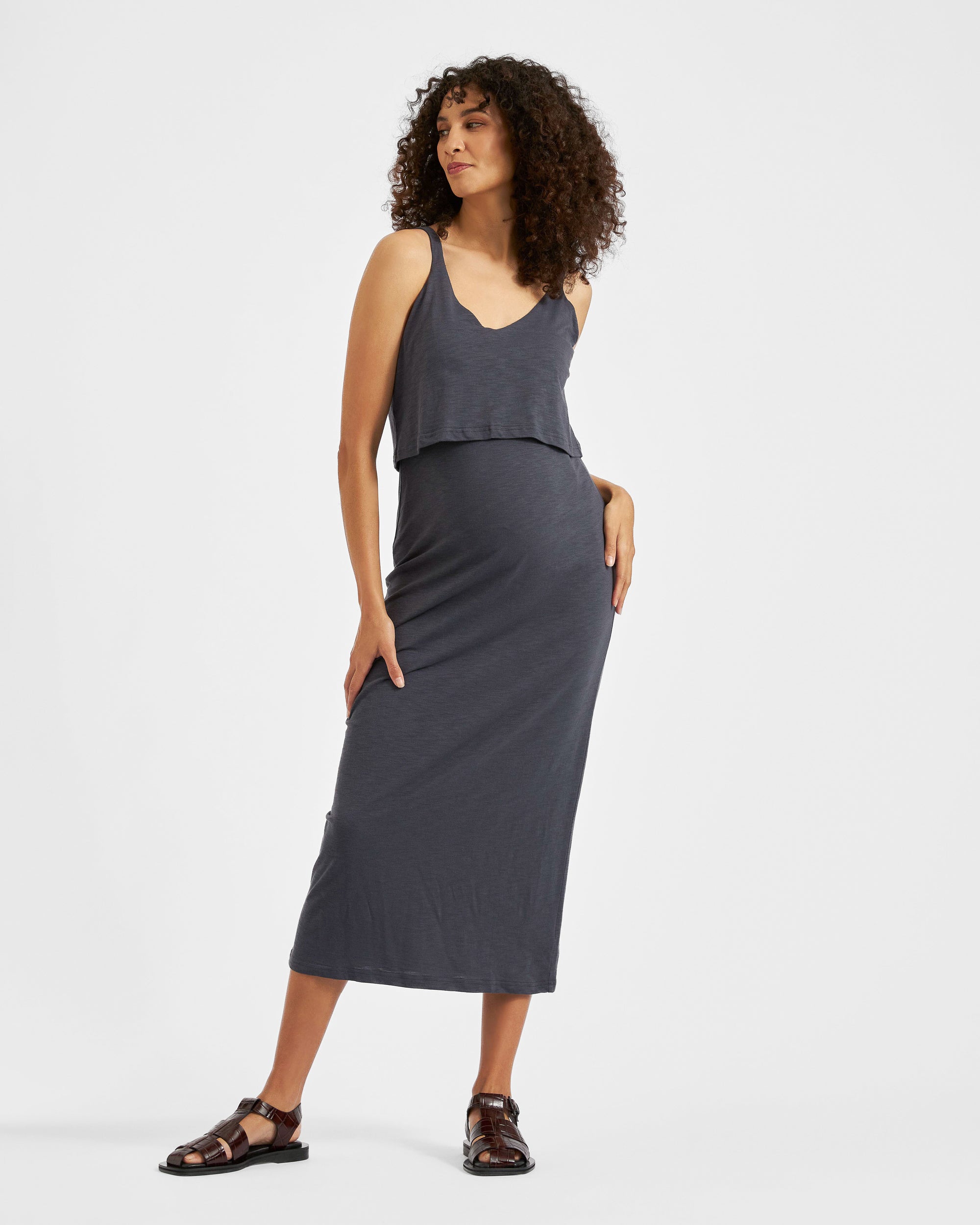 Kerry Nursing Dress  Slate