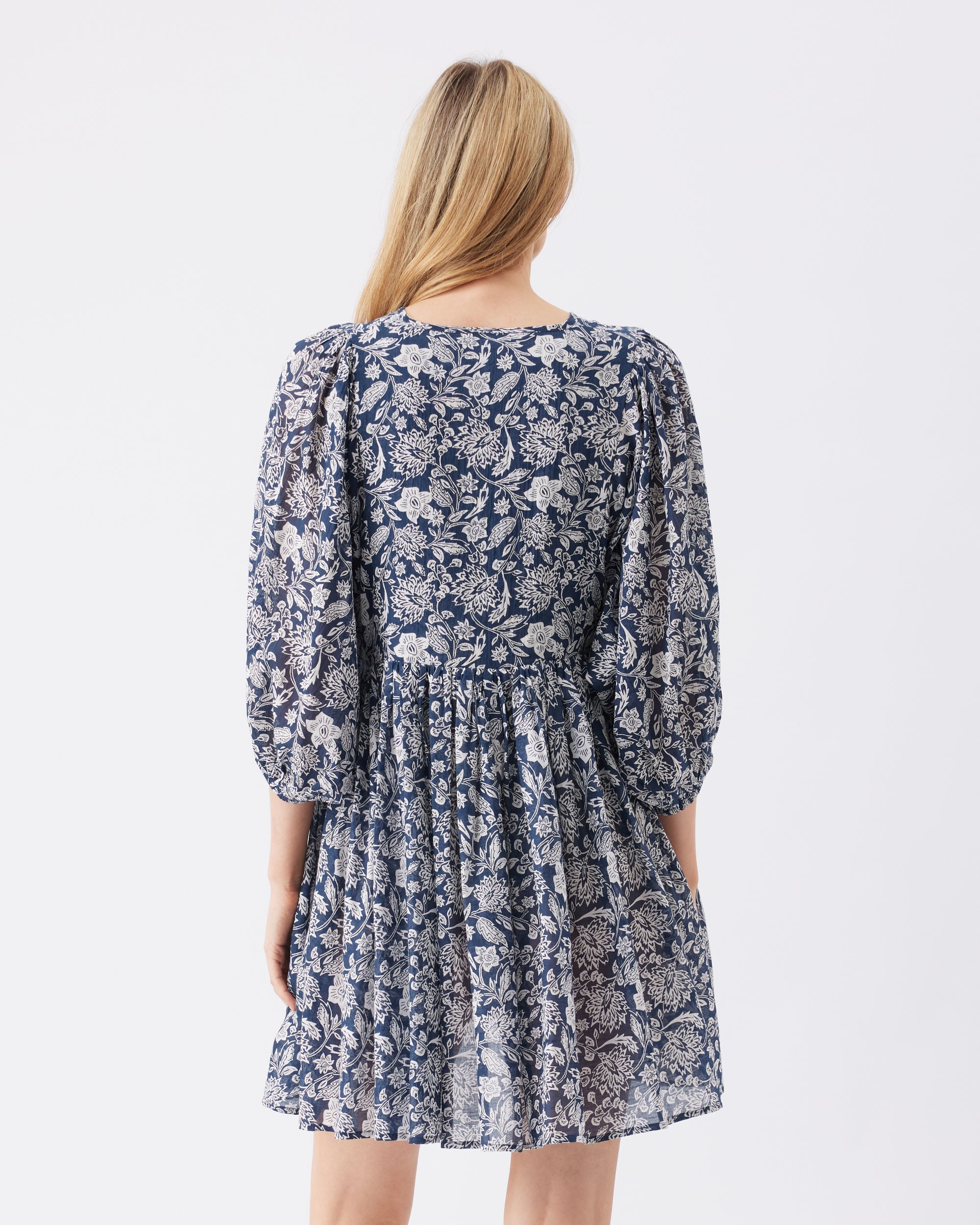 Cali Nursing Dress  Ink / White