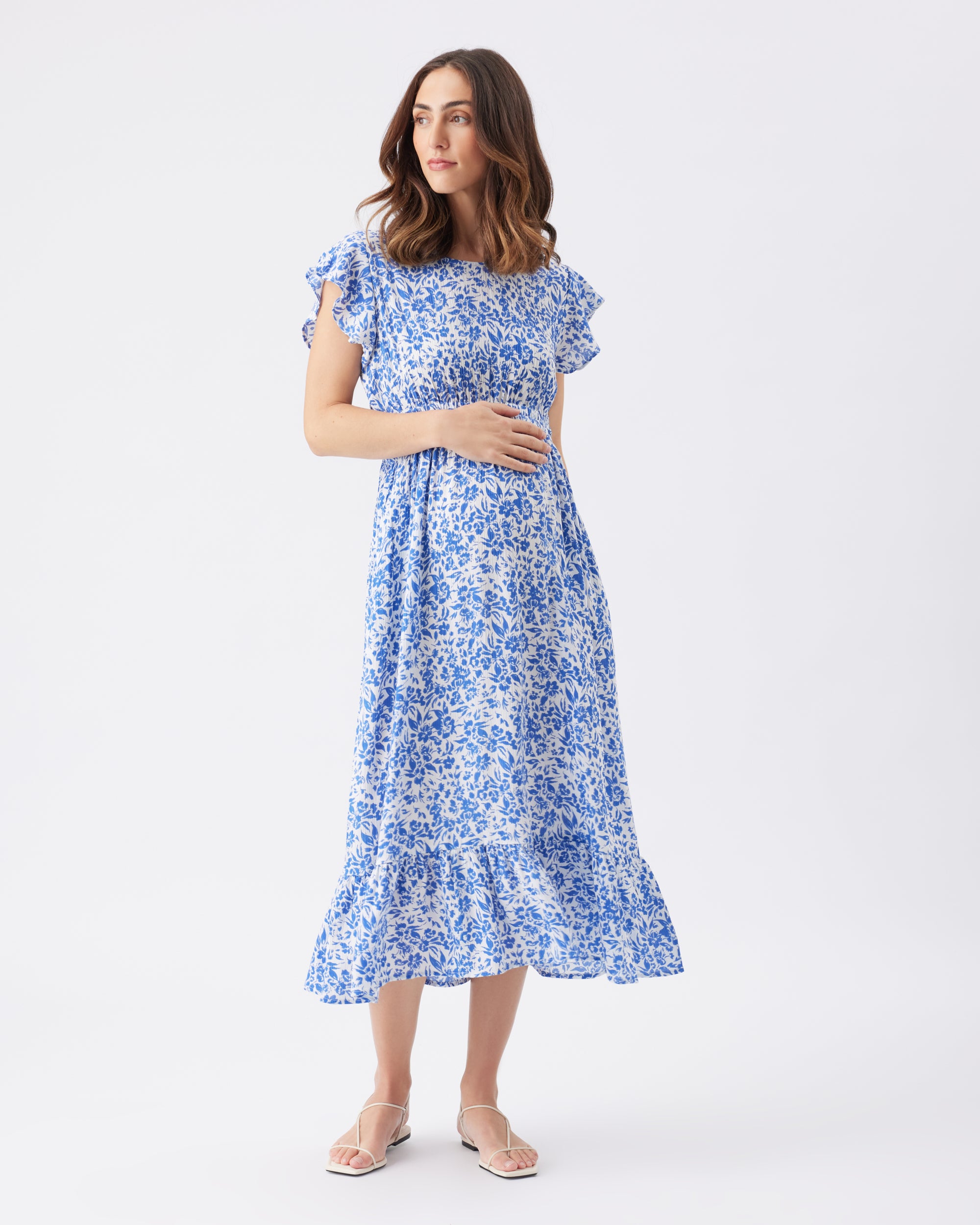 Pippa Cut Out Dress Royal / White