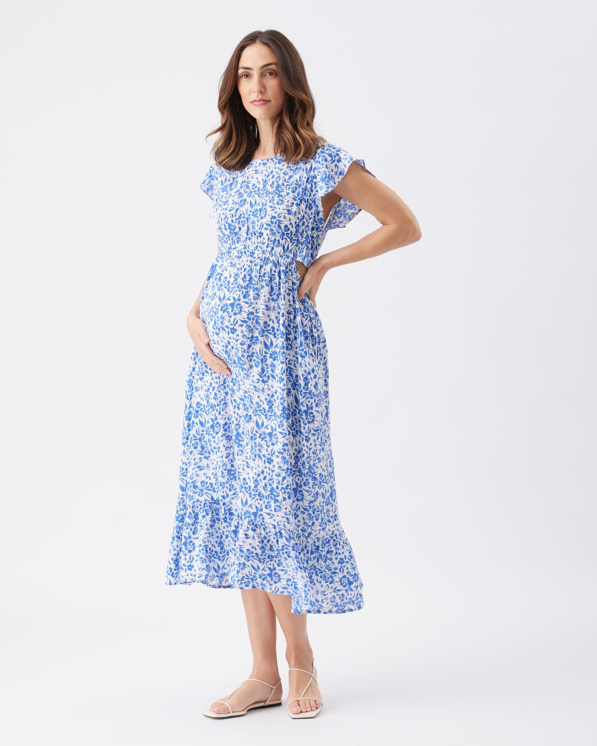 Pippa Cut Out Dress Royal / White