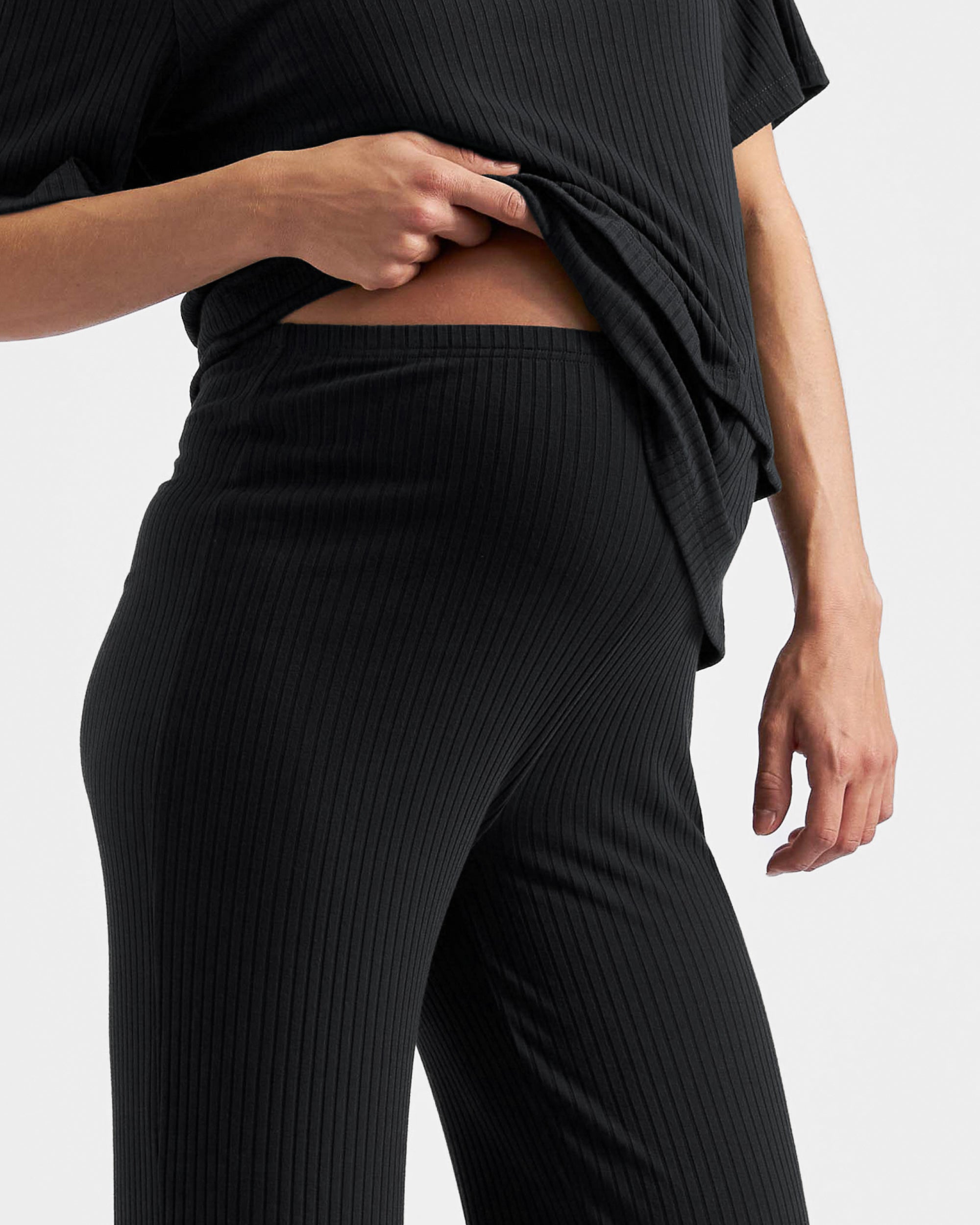 Cindy Rib Pant  Black