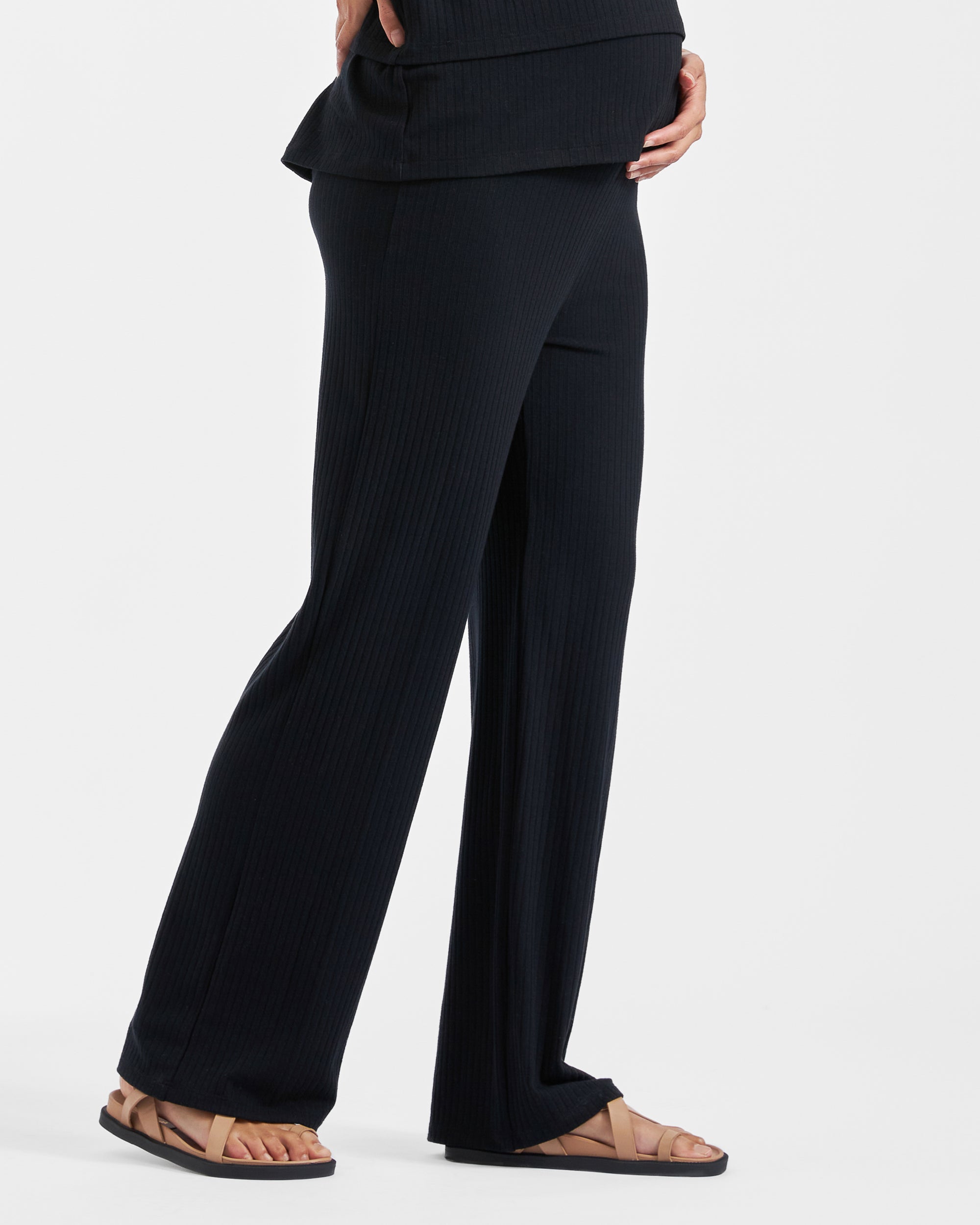 Cindy Rib Pant  Black