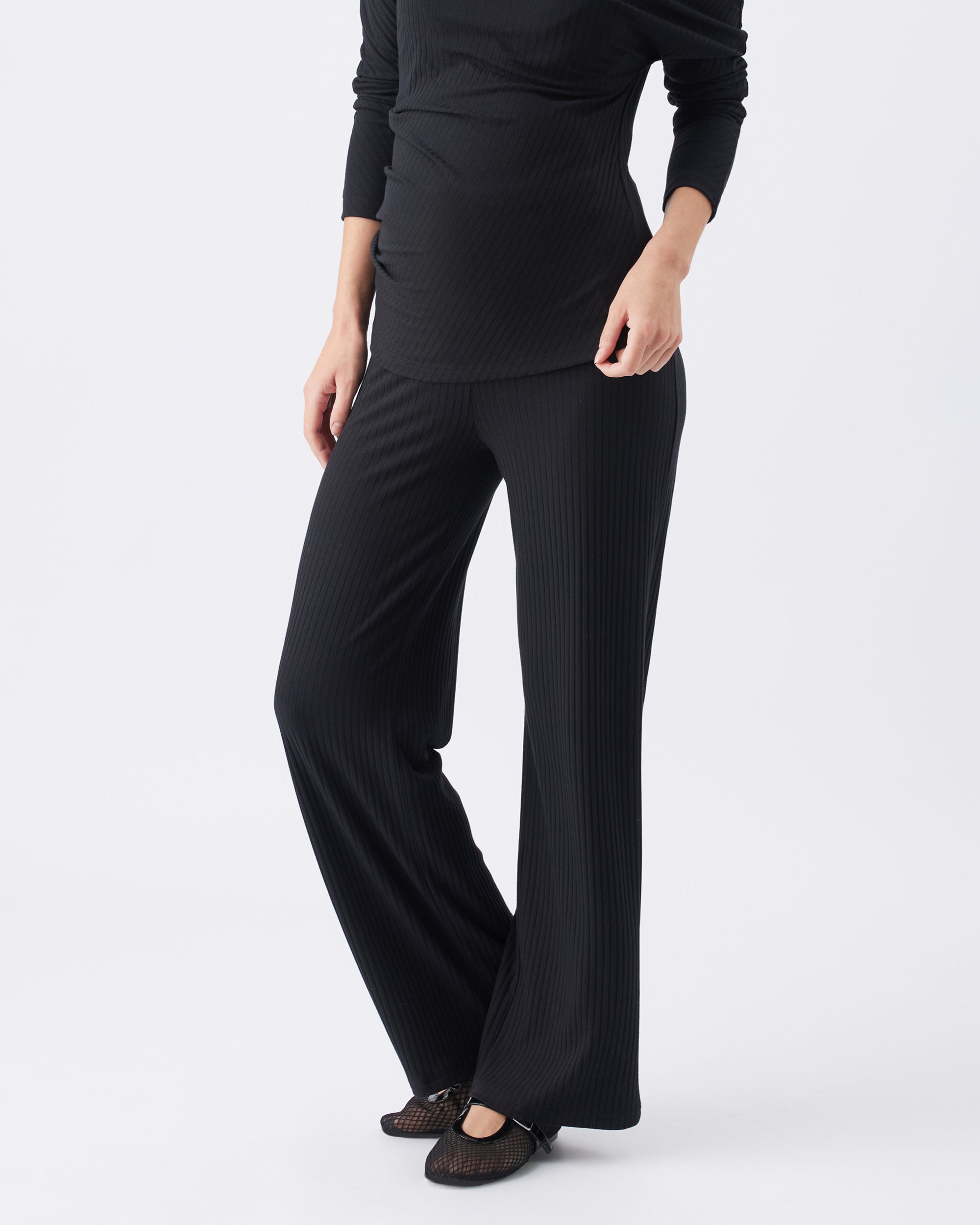 Cindy Rib Pant  Black