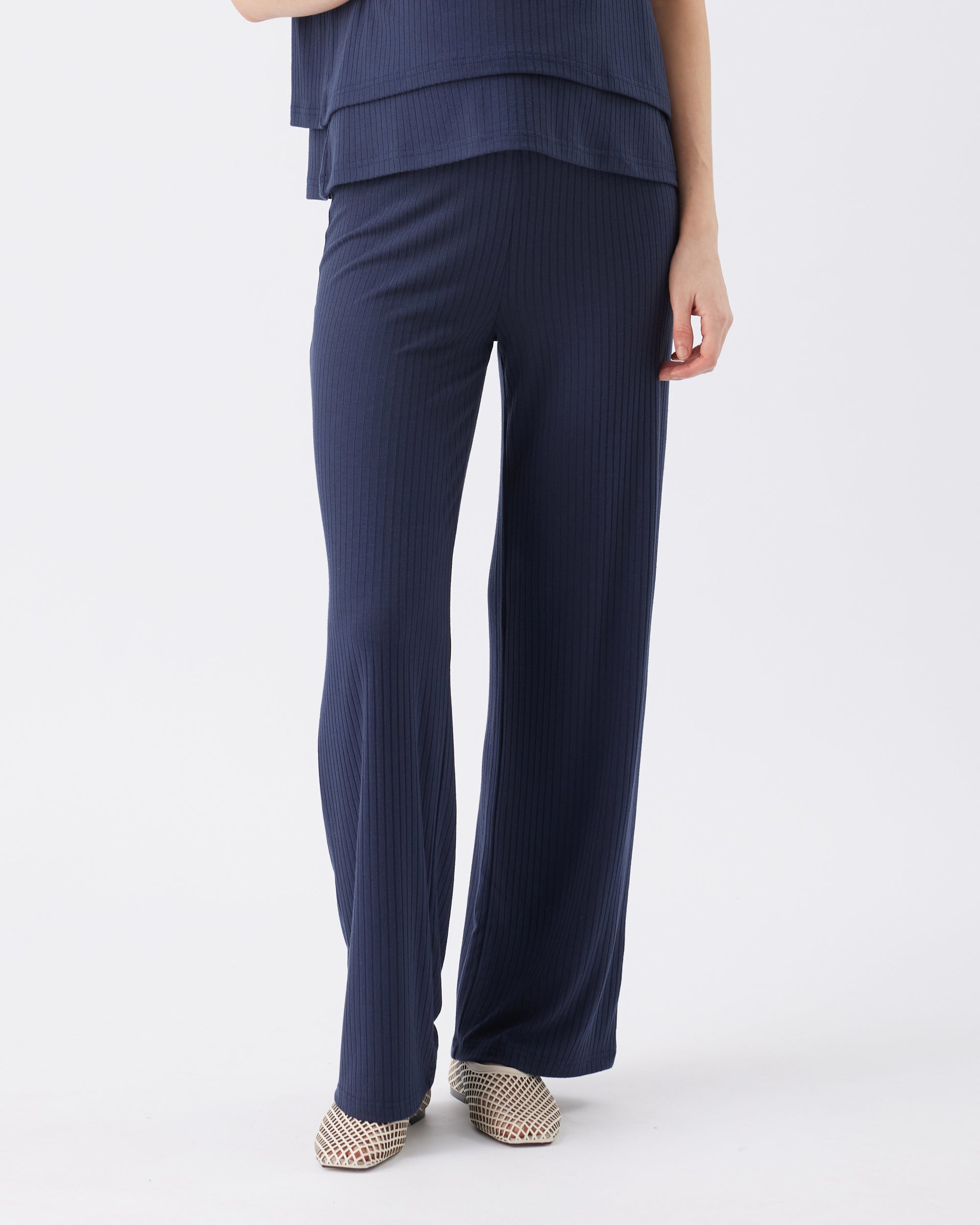 Cindy Rib Pant  Navy