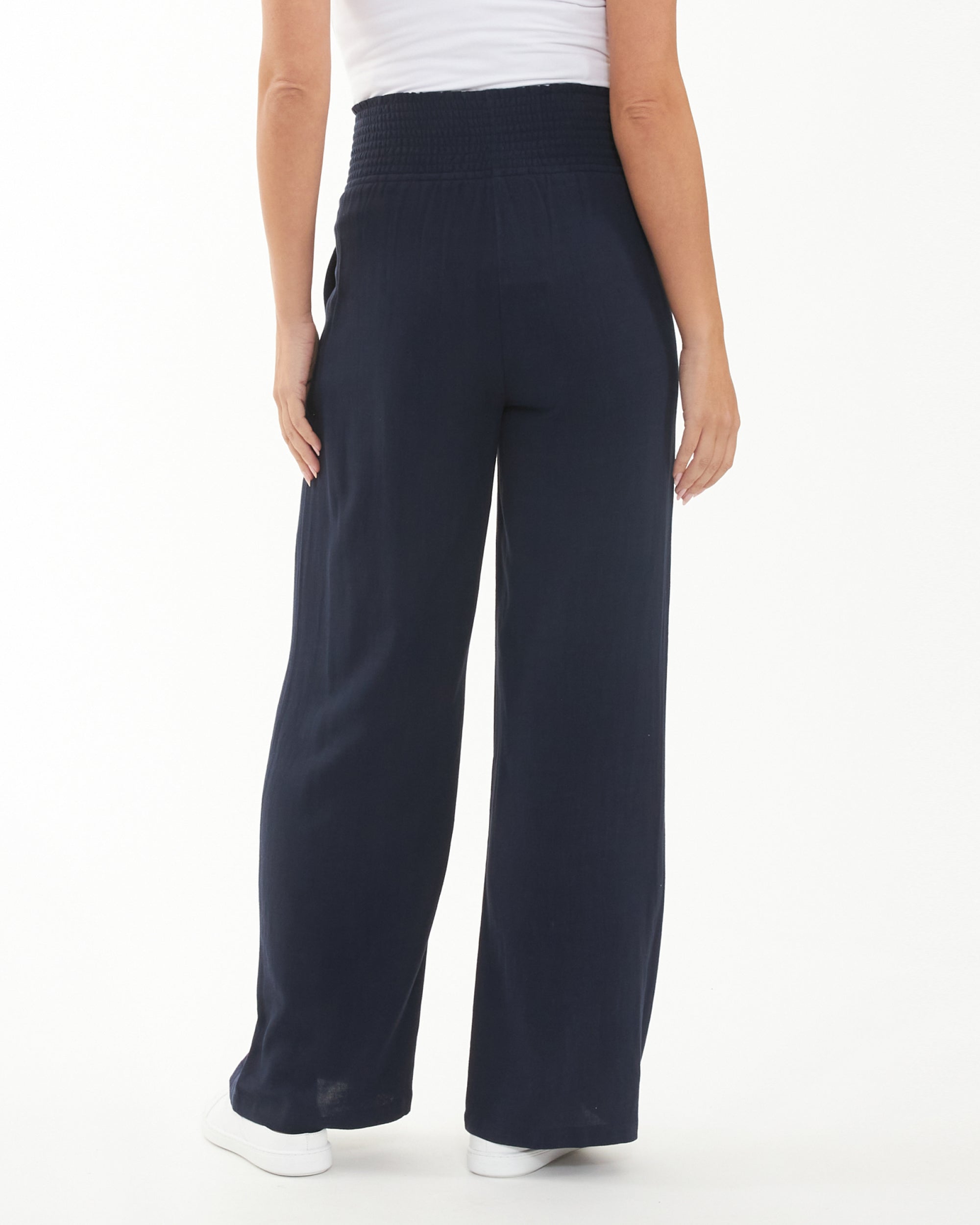 Marlow Shirred Pant Navy