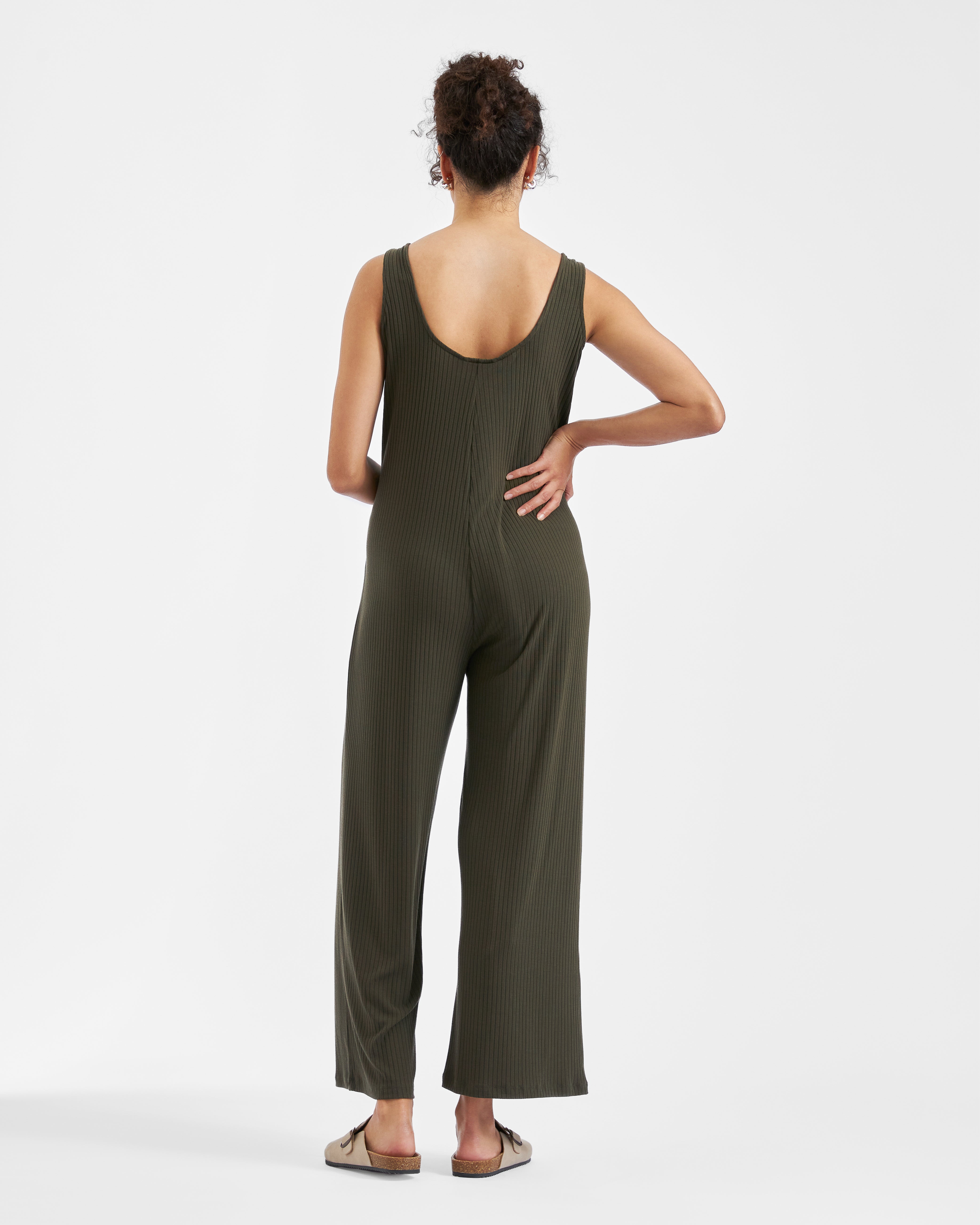 Bobby Rib Jumpsuit  Khaki