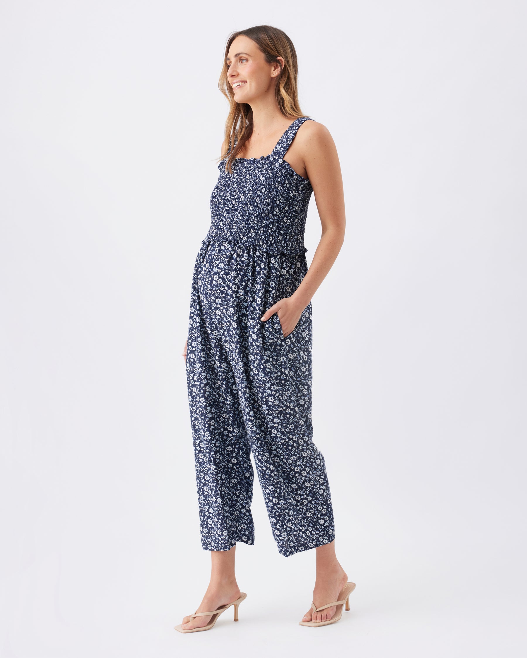 Elodie Nursing Jumpsuit Navy