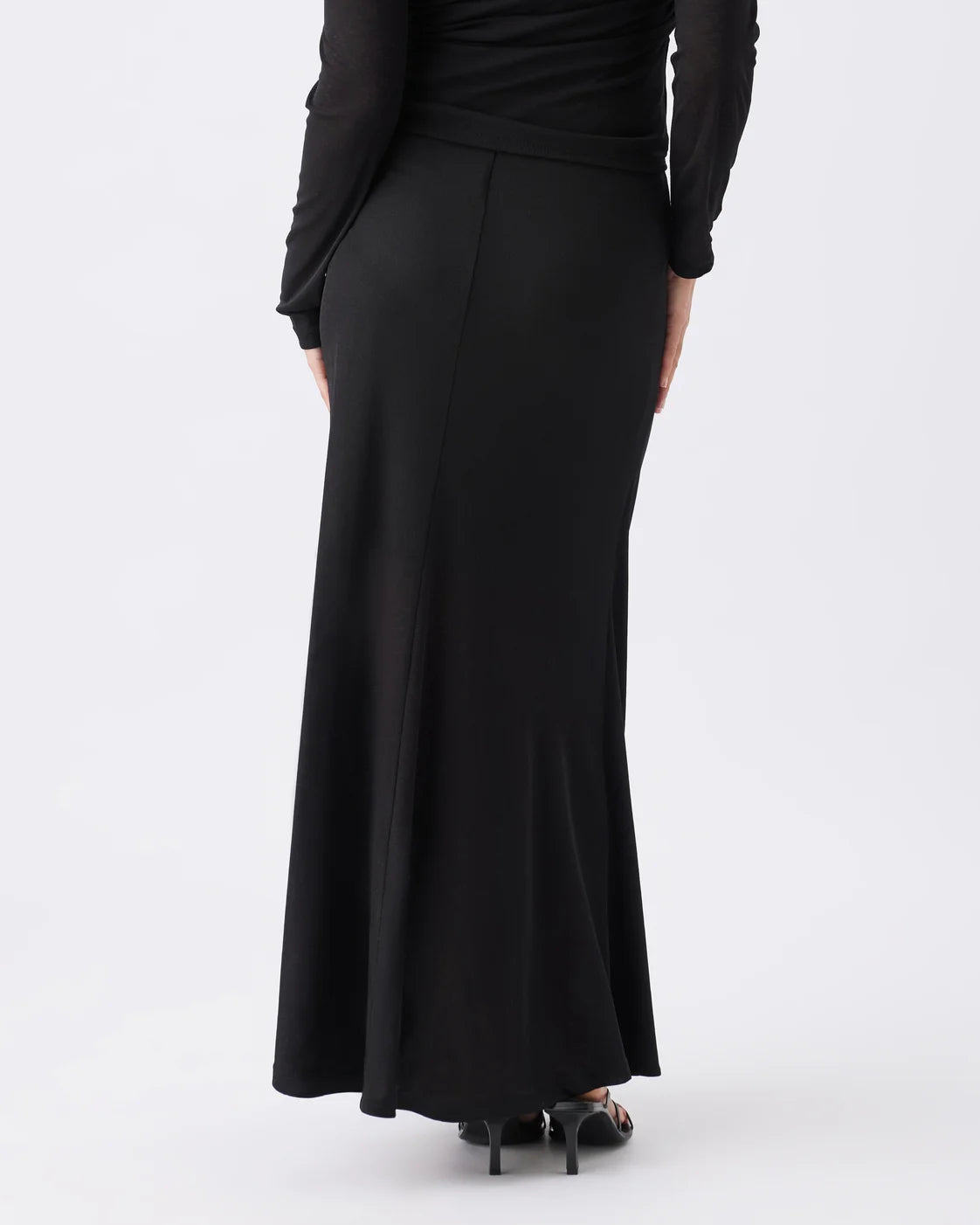 Rhi Mock Wrap Skirt  Black