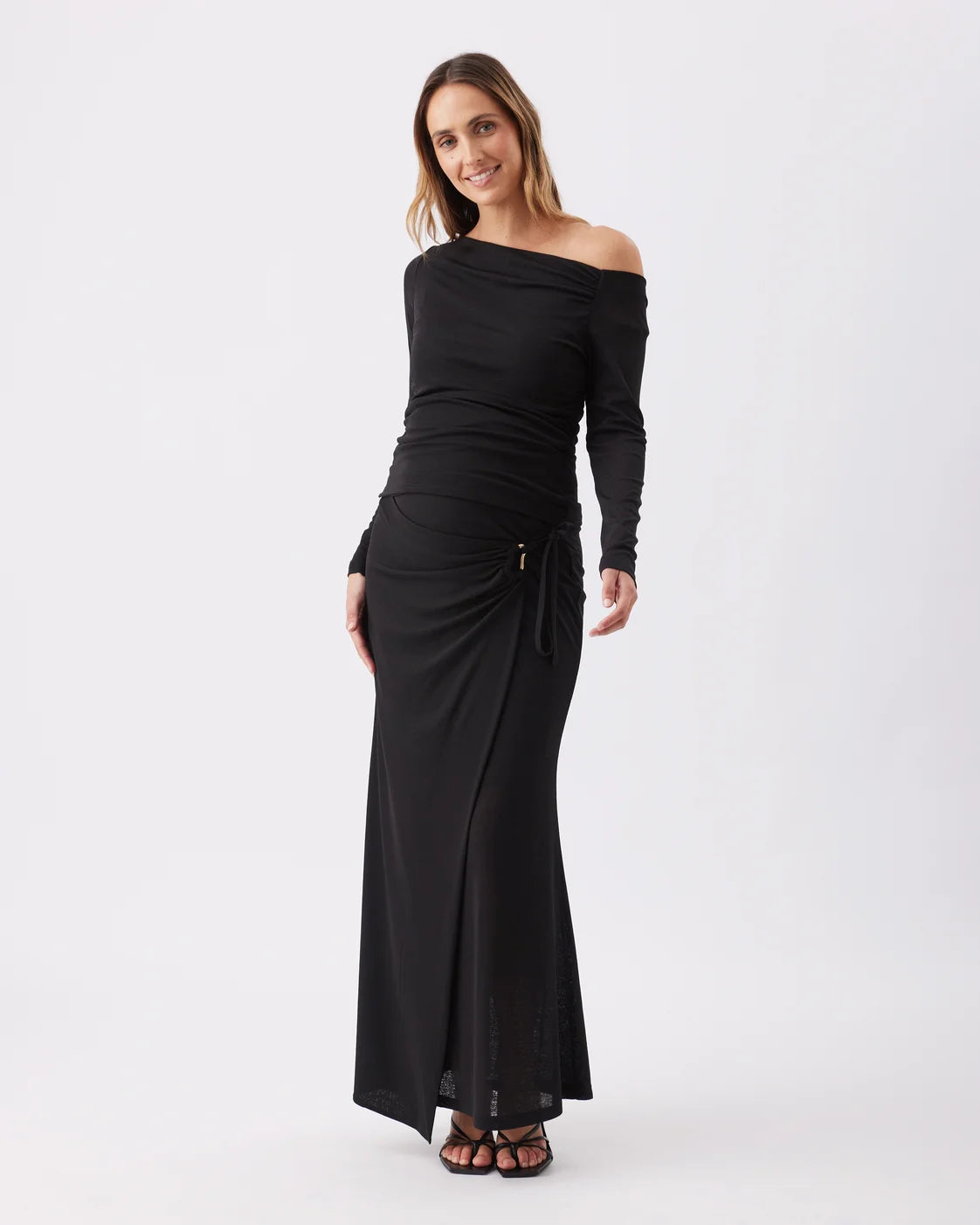 Rhi Mock Wrap Skirt  Black