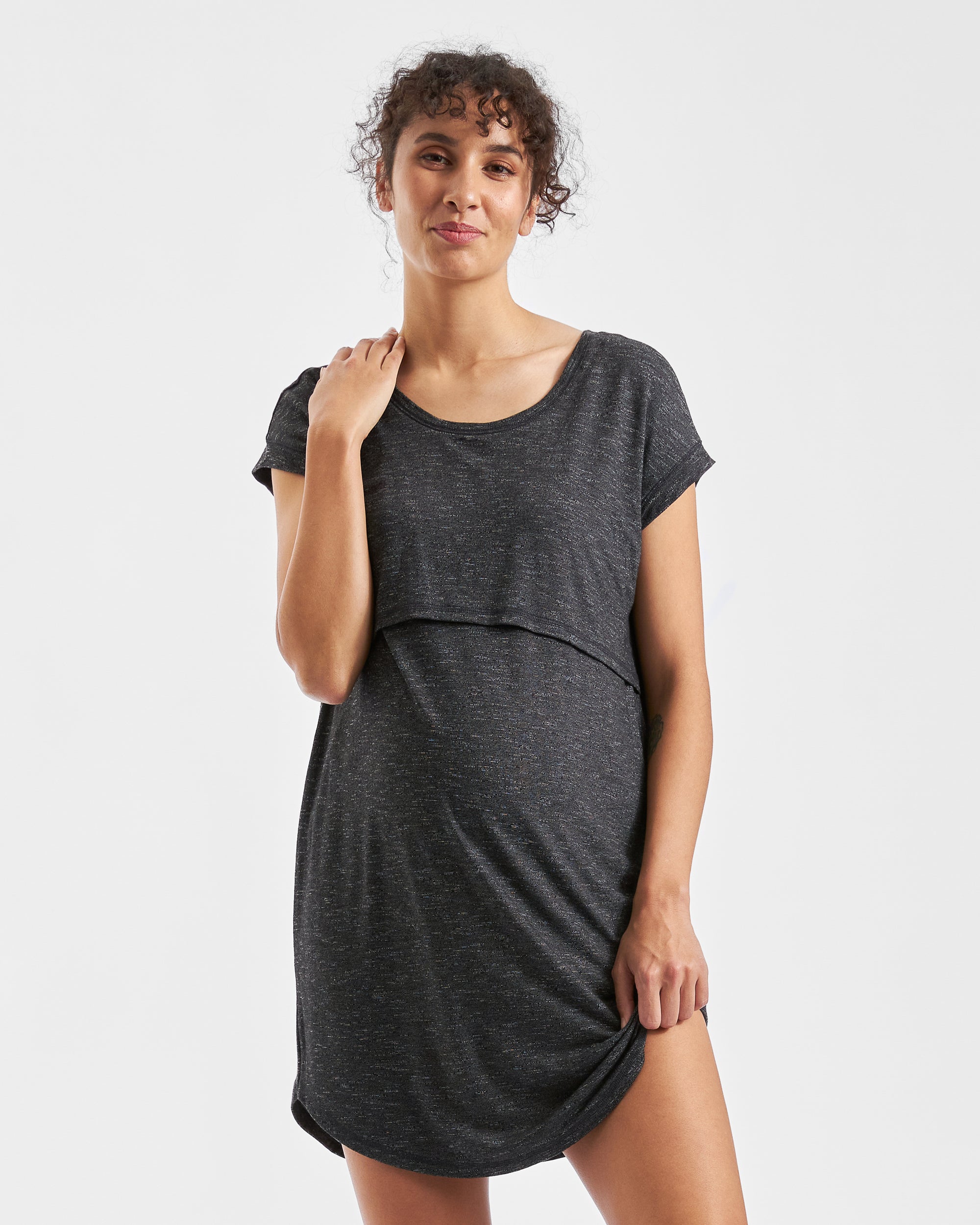 Dreamy Lounge Nursing Dress  Granite