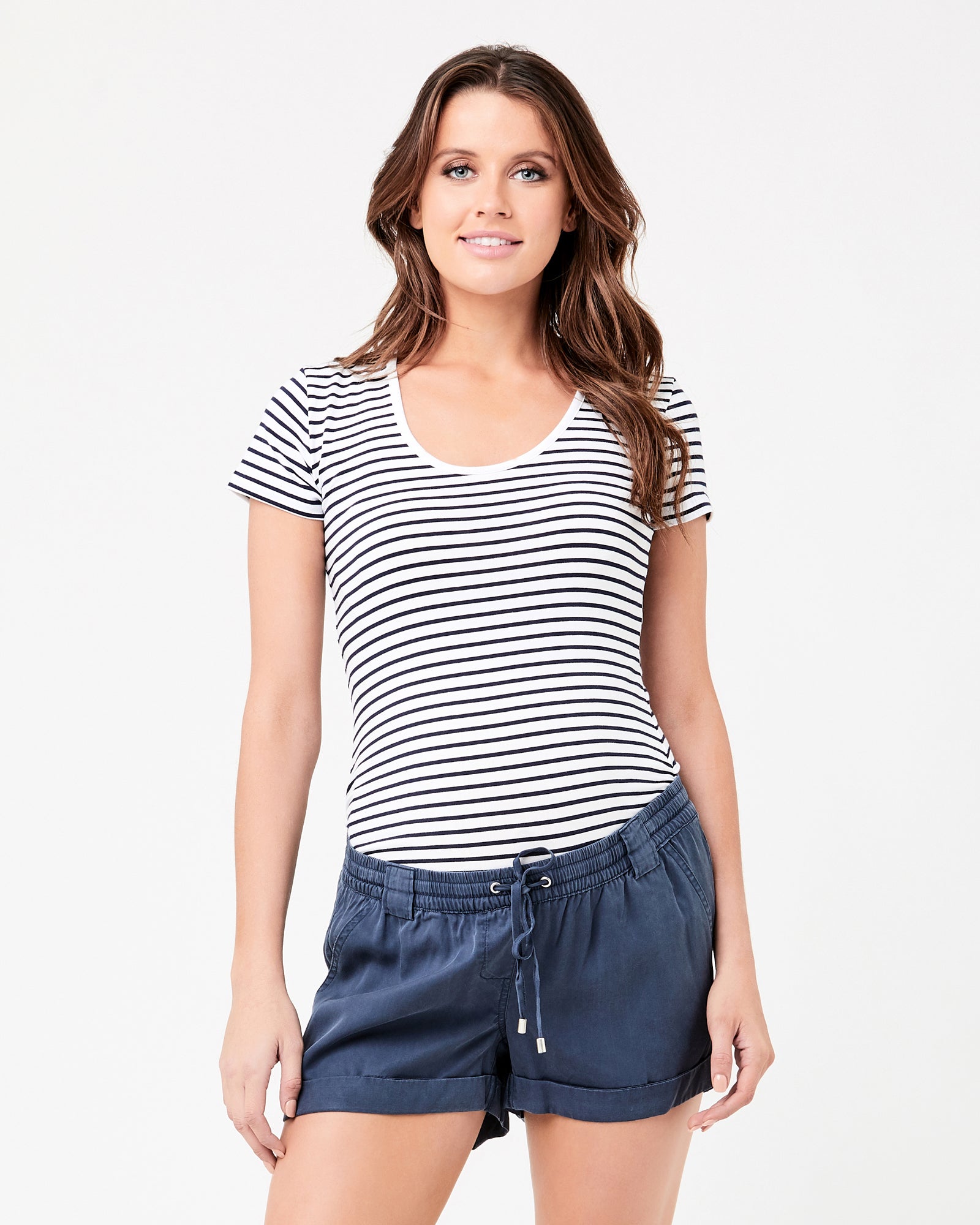 Striped Tube Tee Navy / White