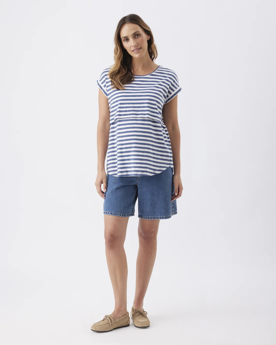 Lionel Nursing Tee Washed Indigo / White
