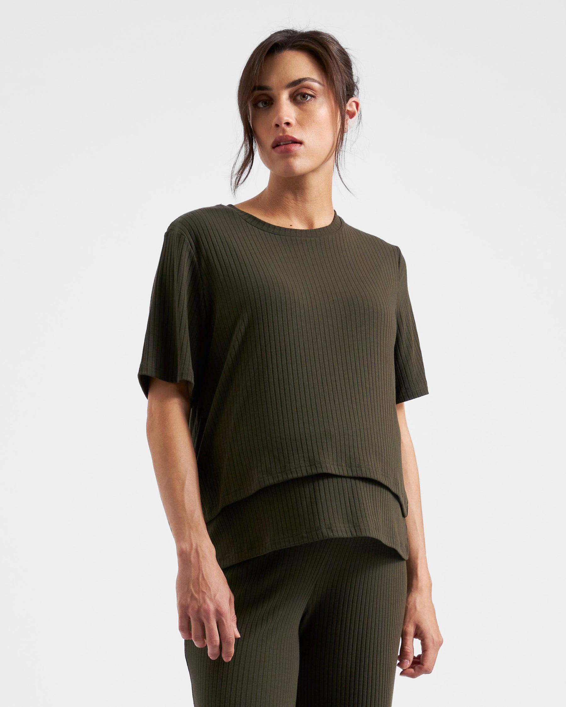 Mike Rib Nursing Top  Khaki