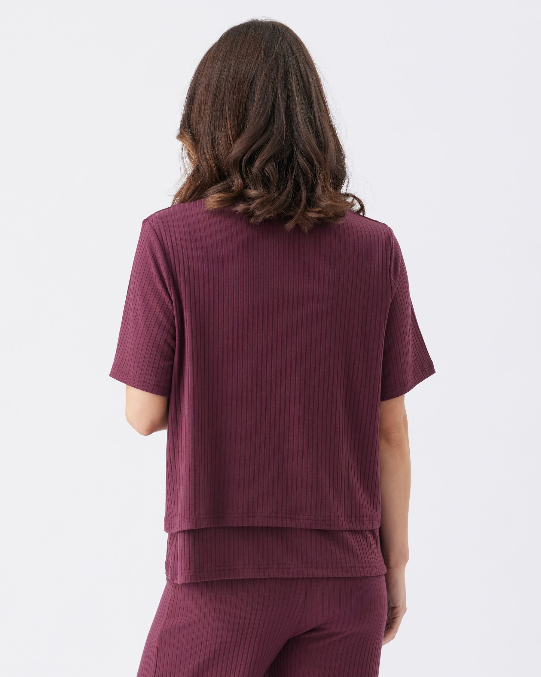Mike Rib Nursing Top  Maroon