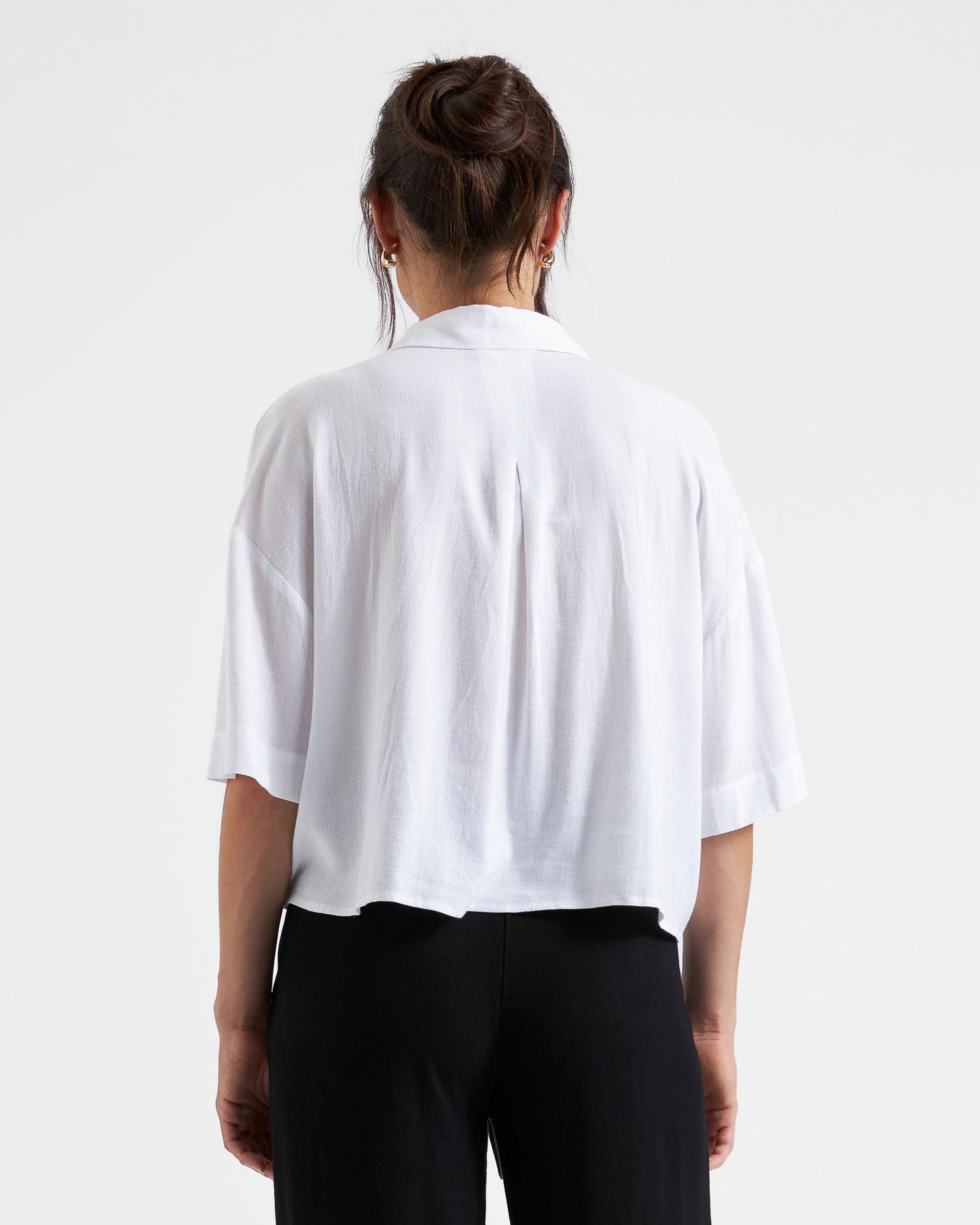 Farrah Crop Shirt  White