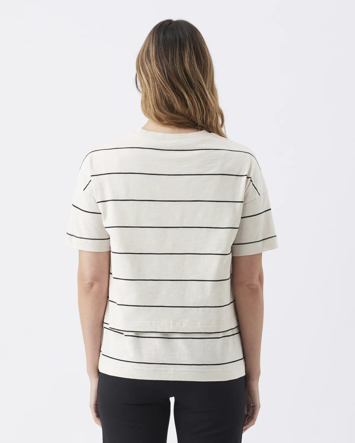 Claudette Nursing Tee  Ecru / Black