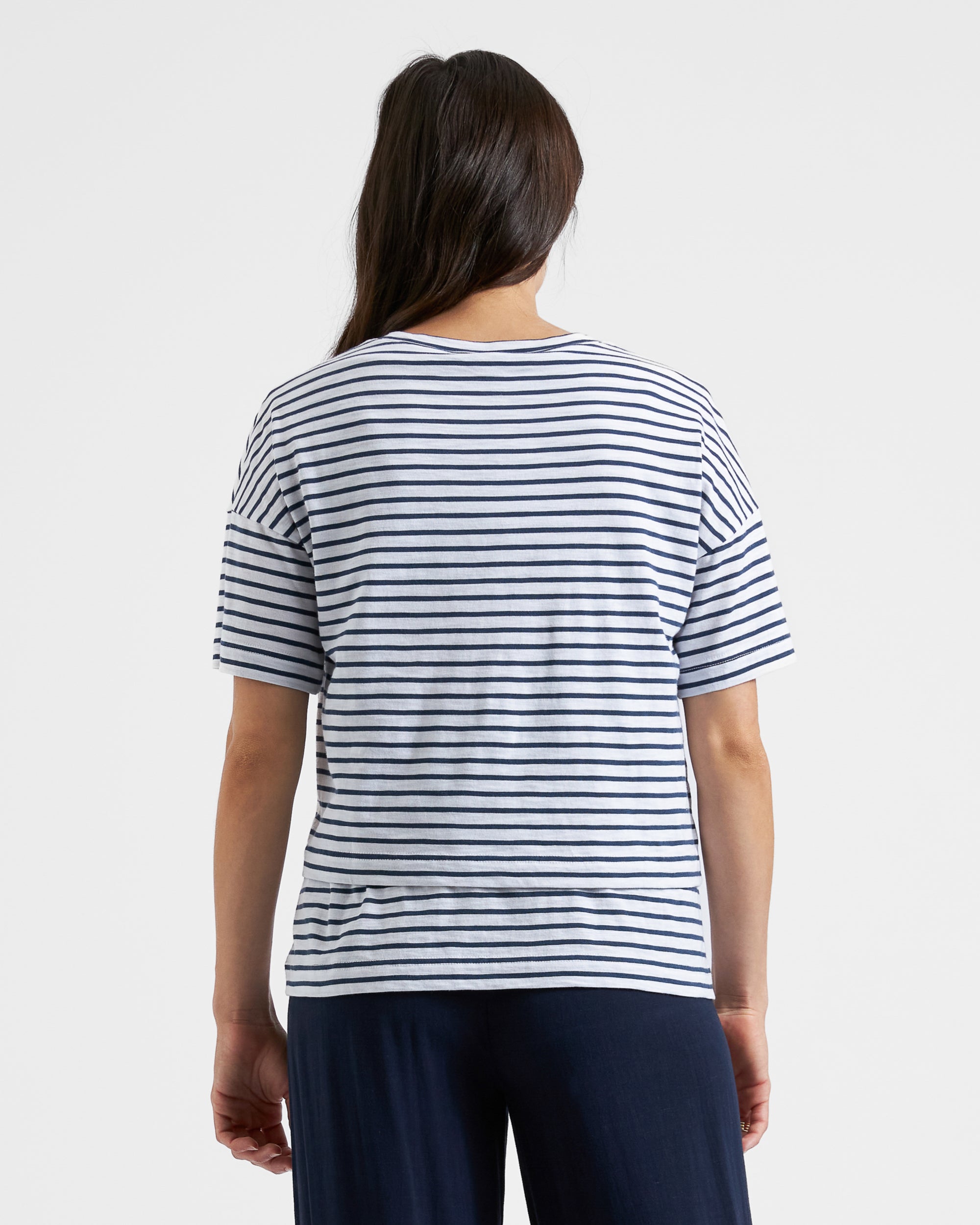 Claudette Nursing Tee  White / Ink