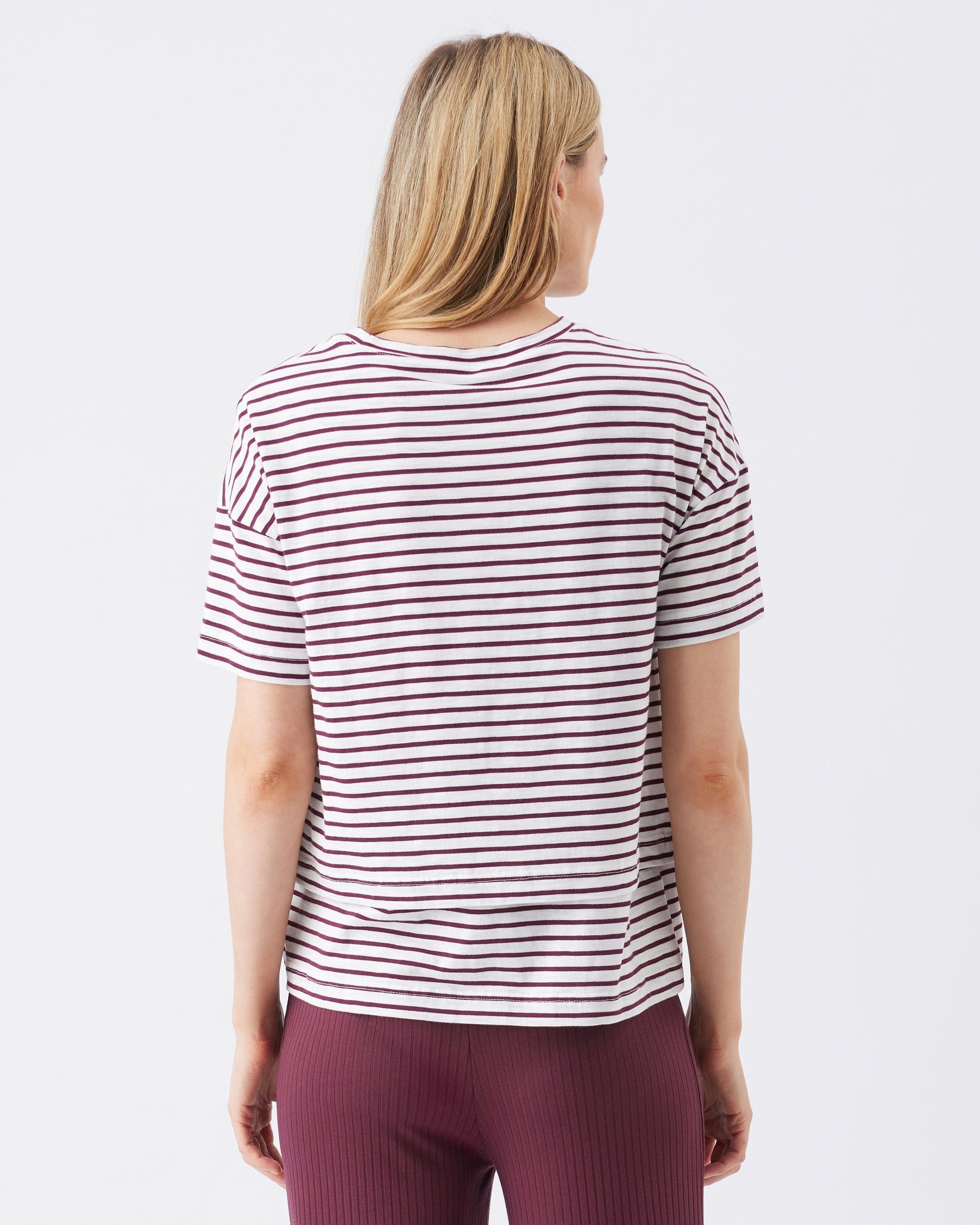 Claudette Nursing Tee  White / Maroon