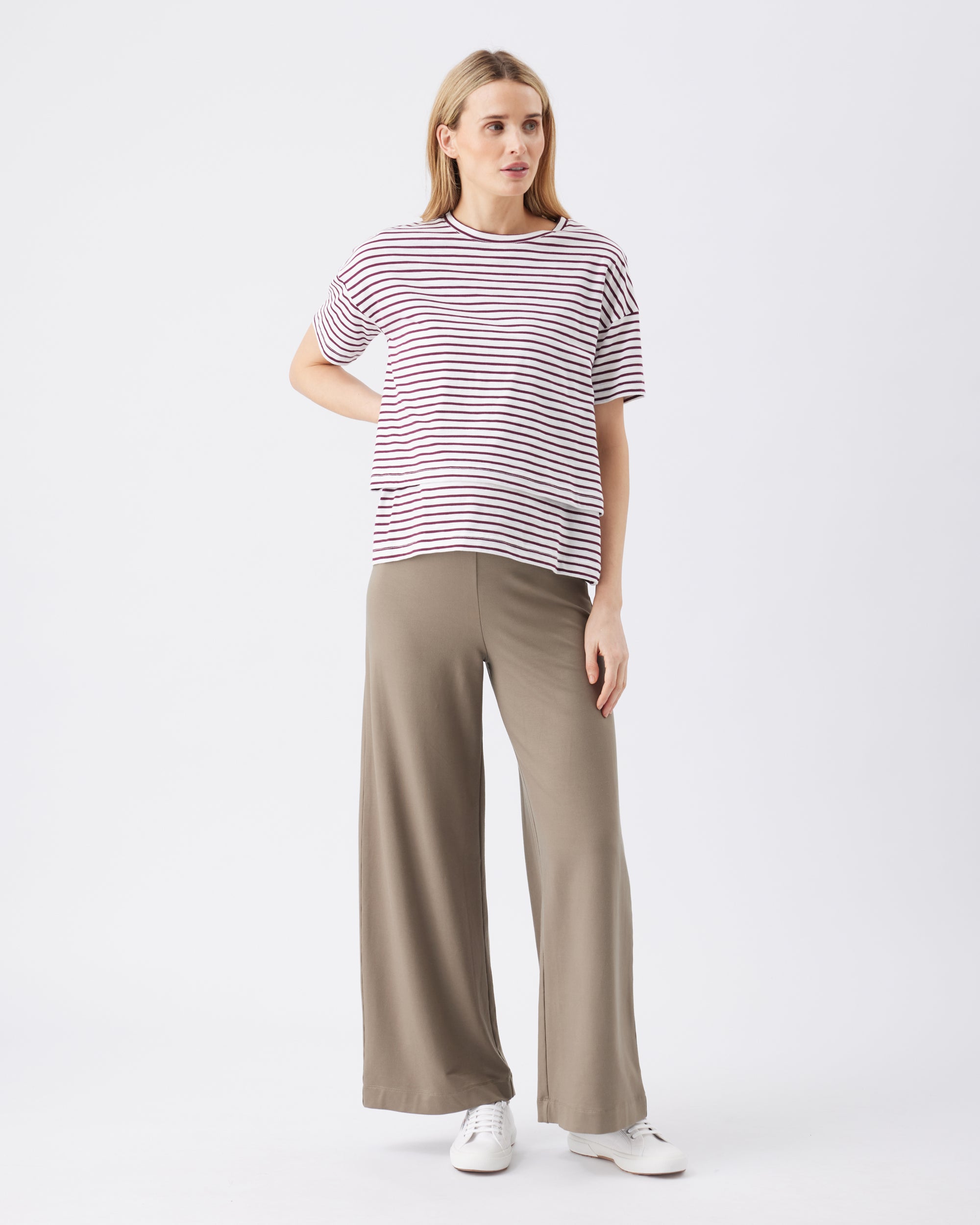 Claudette Nursing Tee  White / Maroon