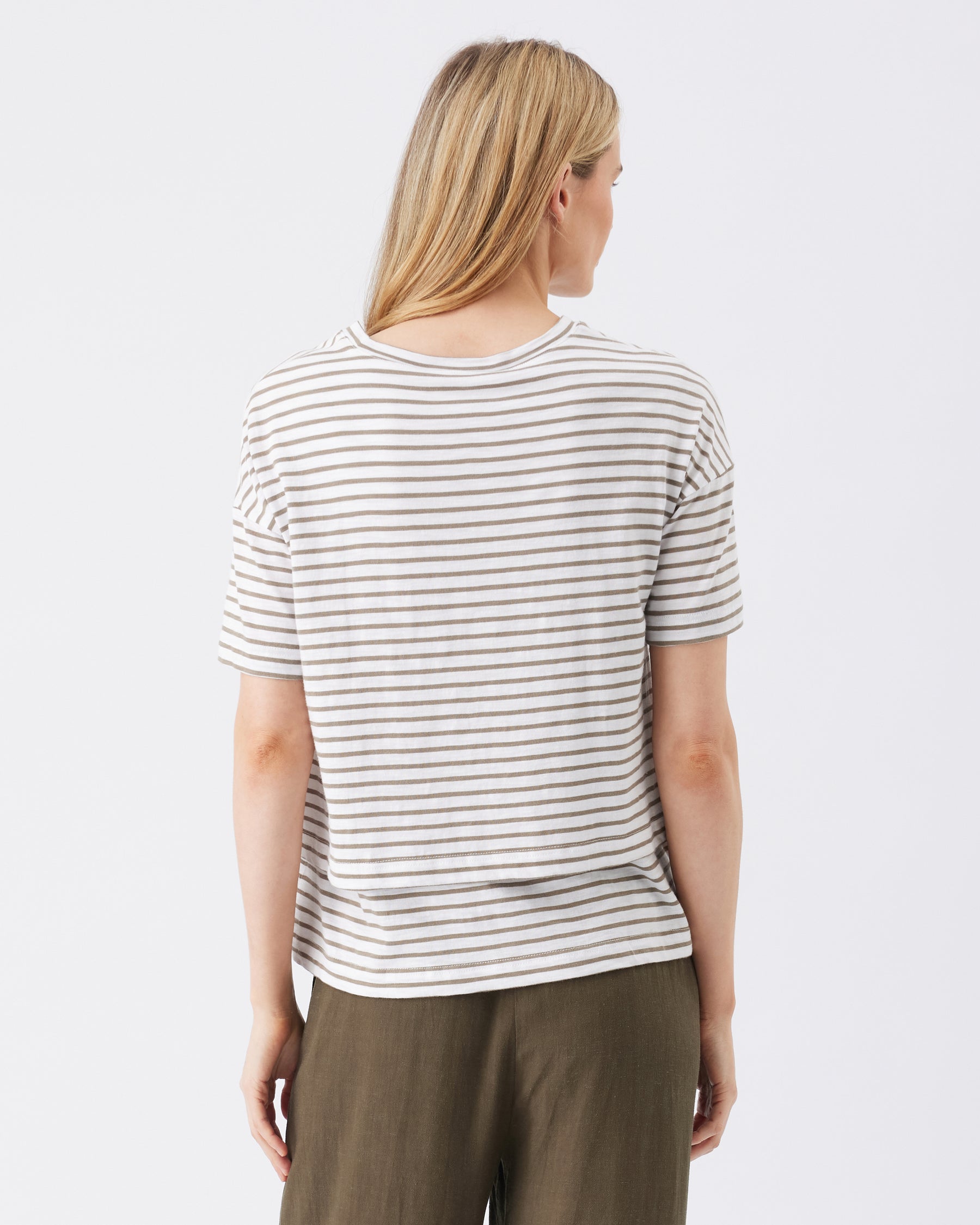 Claudette Nursing Tee  White / Olive
