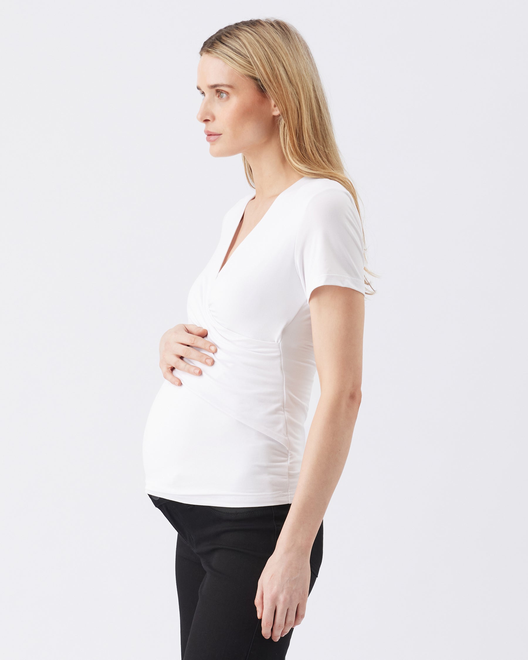 Luxe Knit Embrace Nursing Tee White