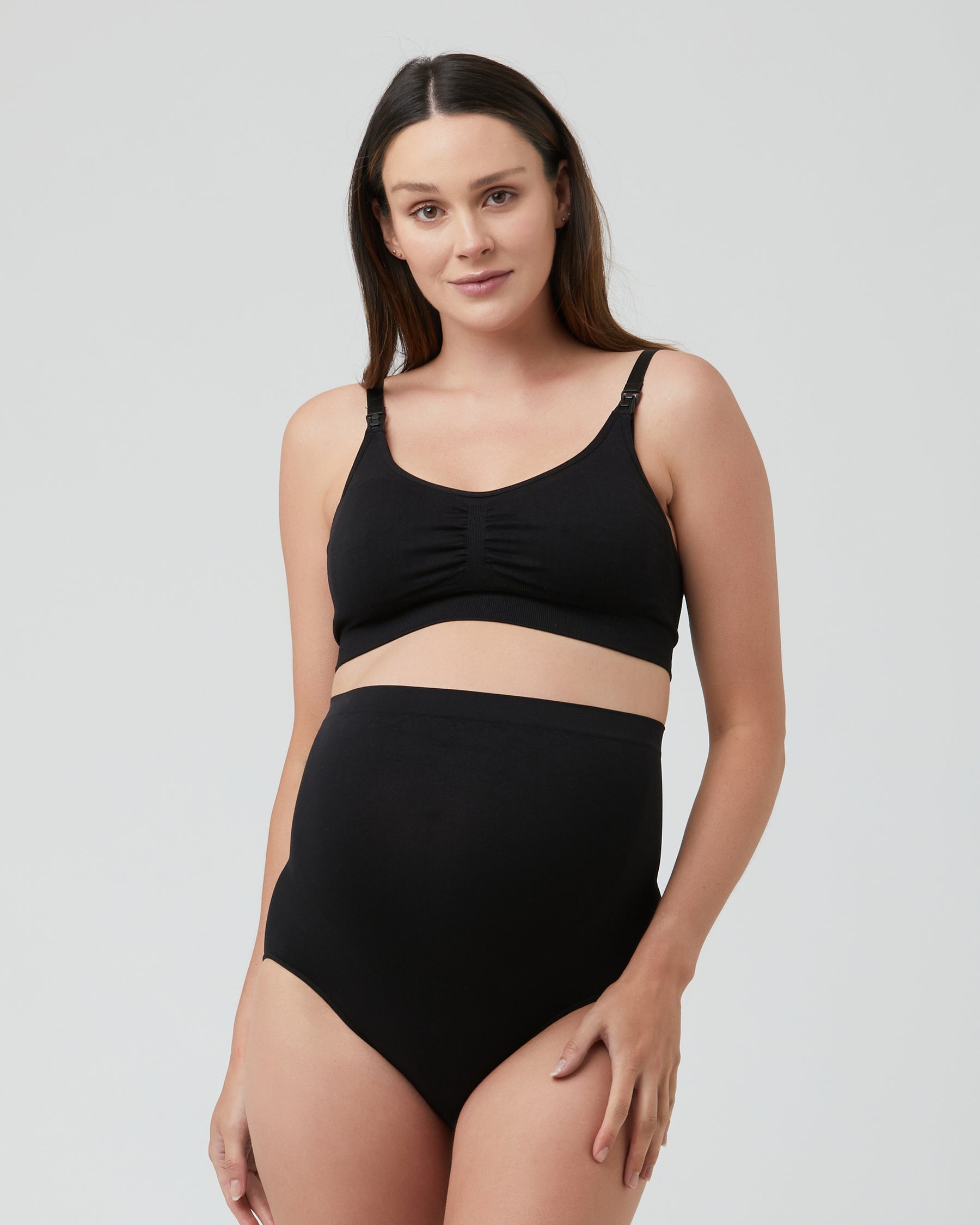 Seamless Pump & Nursing Bra. Black