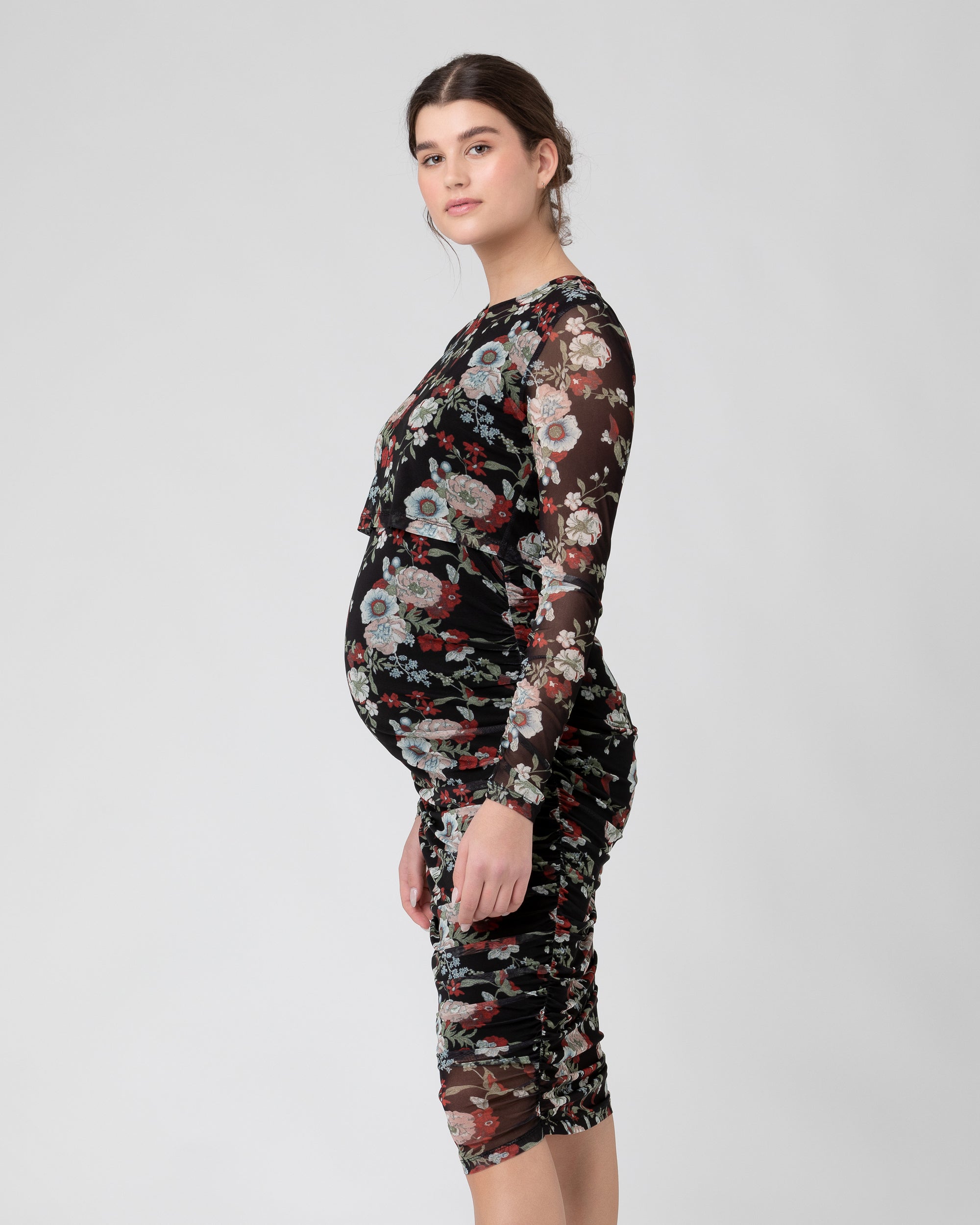 Ripe Maternity Maternity Ripe Willow Shirred Nursing Dress Black - Macy's