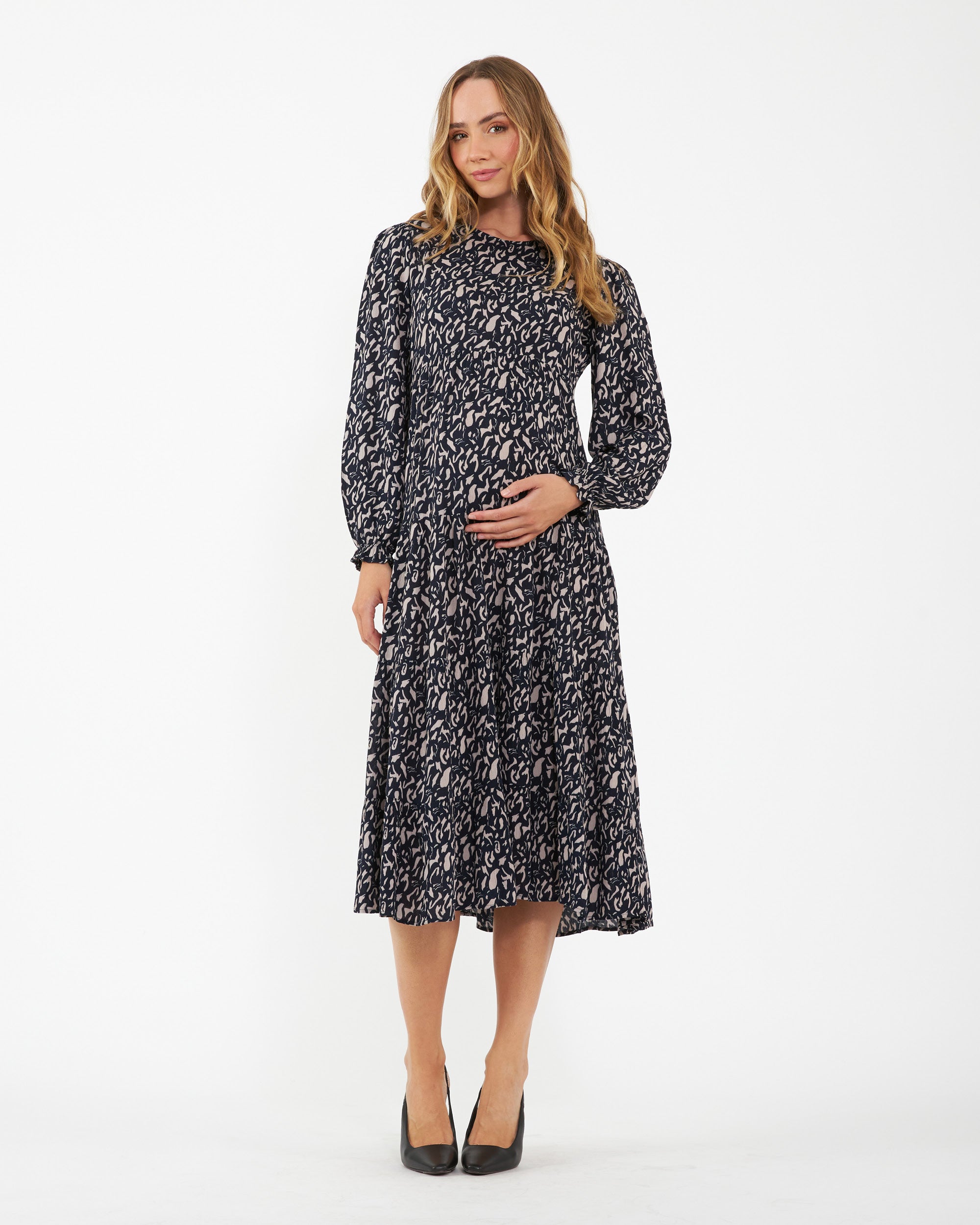 Izzie Tiered Dress  Midnight / Mocha