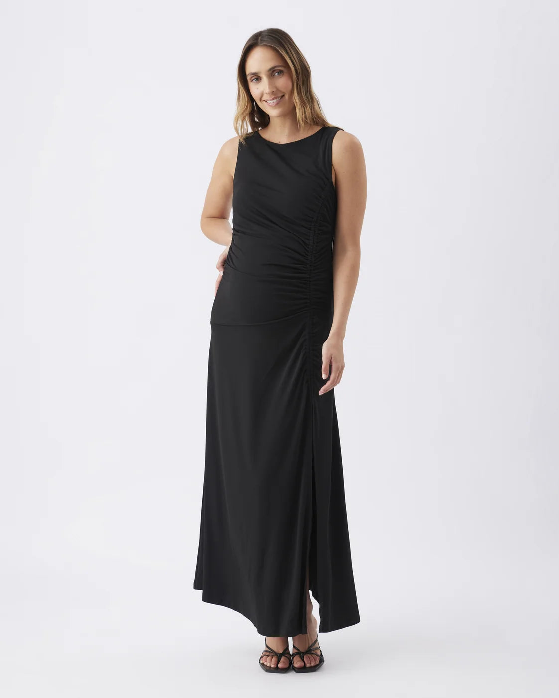 Erika Ruched Dress  Black