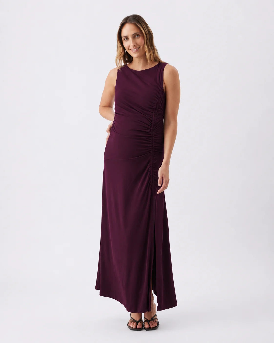 Erika Ruched Dress  Purple