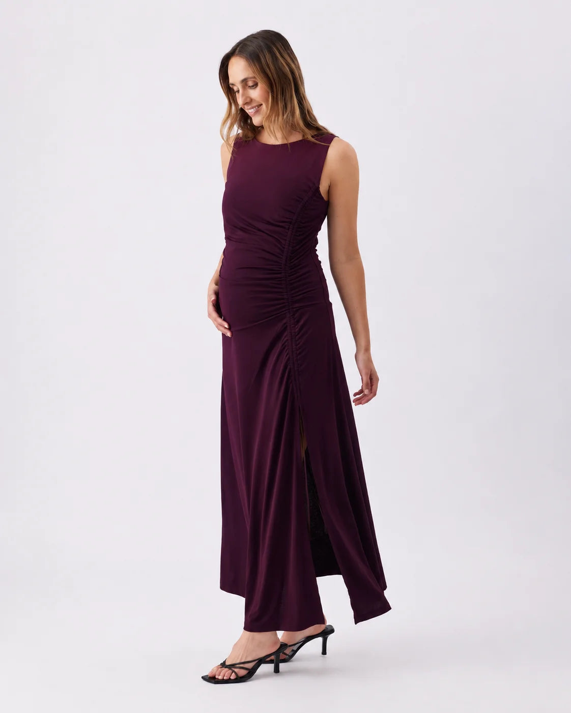 Erika Ruched Dress  Purple